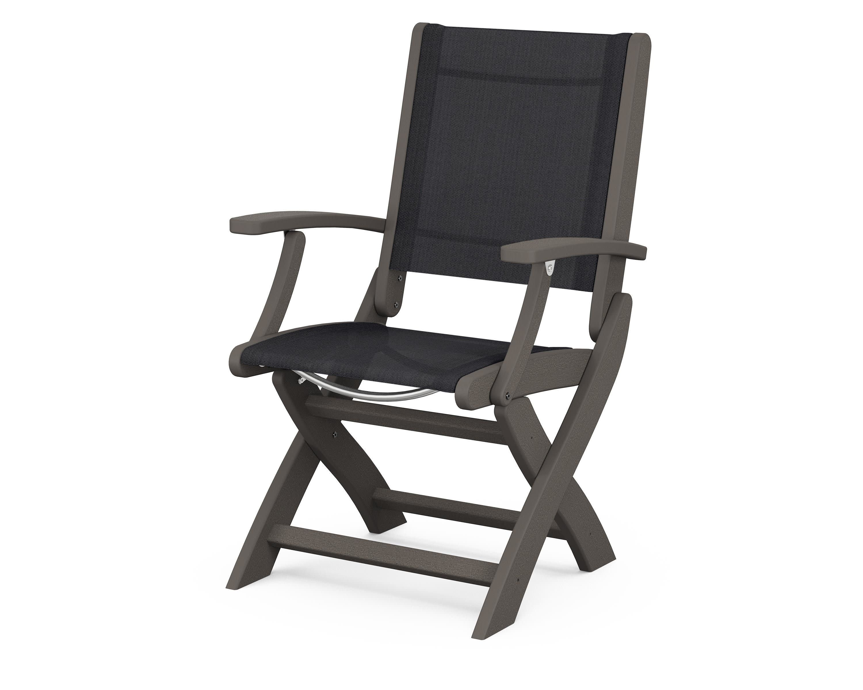 Coastal Folding Chair in Vintage Coffee / Black Sling