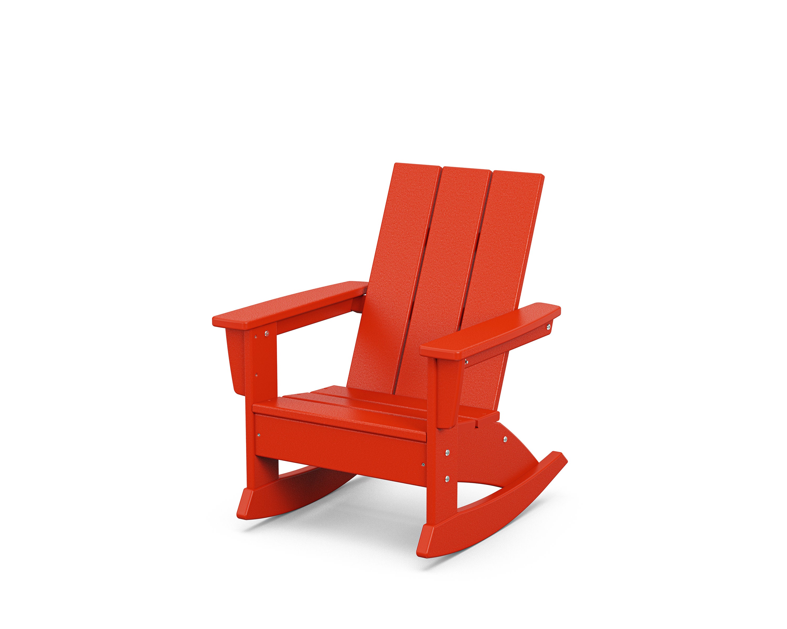 Kids Modern Adirondack Rocking Chair in Sunset Red