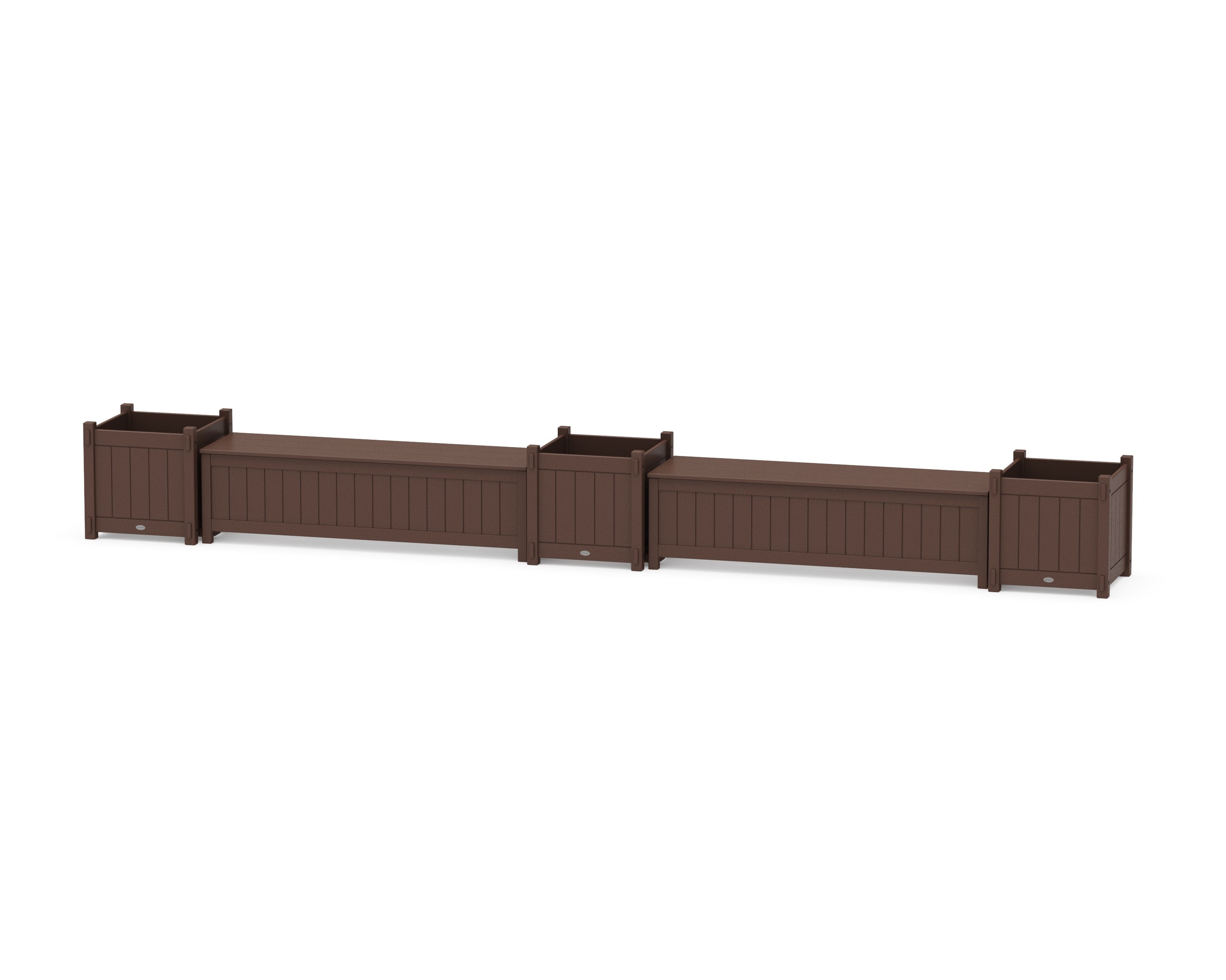 60" Vineyard Straight Double Planter Storage Bench Set- Large in Mahogany