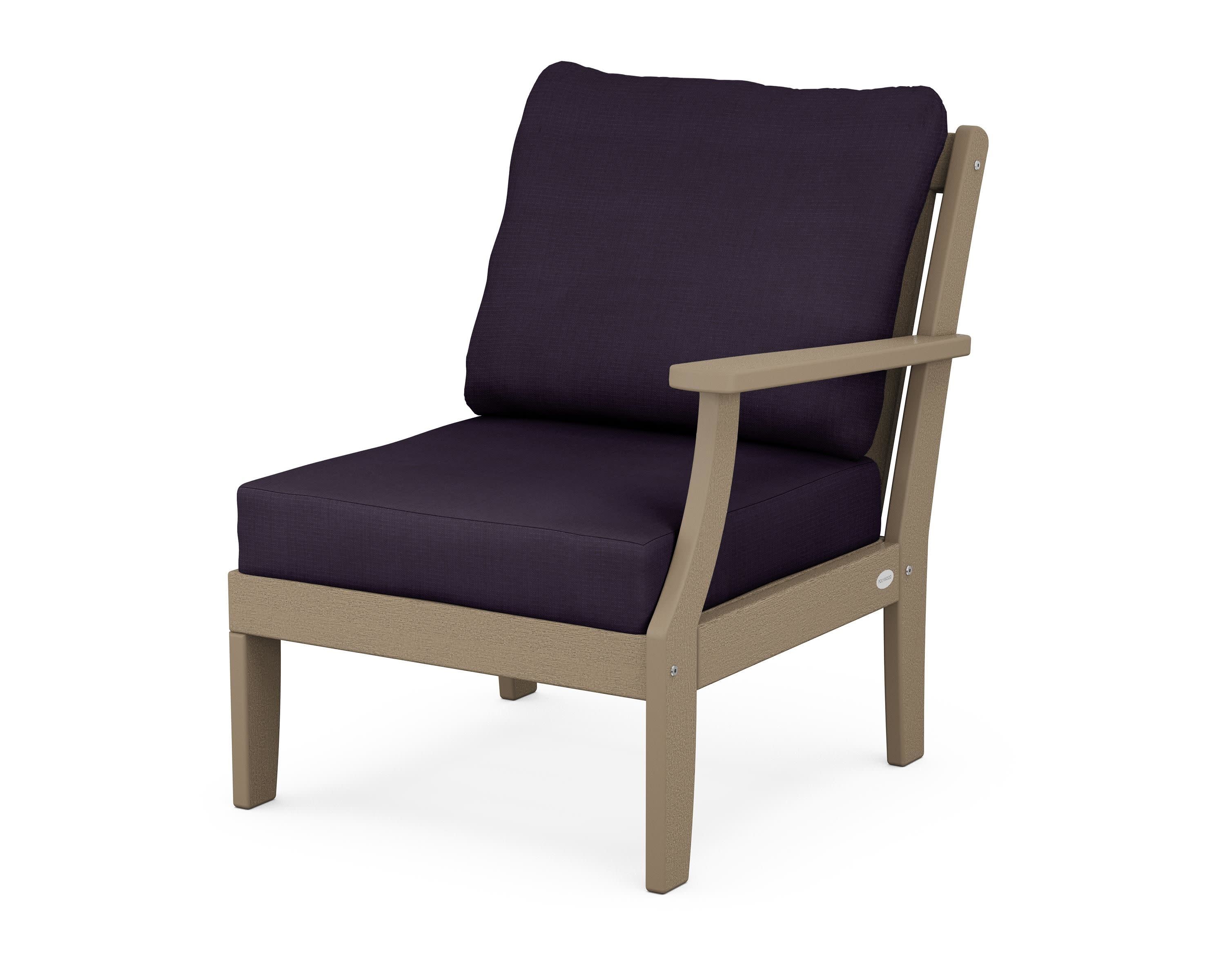 Braxton Modular Right Arm Chair in Vintage Sahara / Navy Linen
