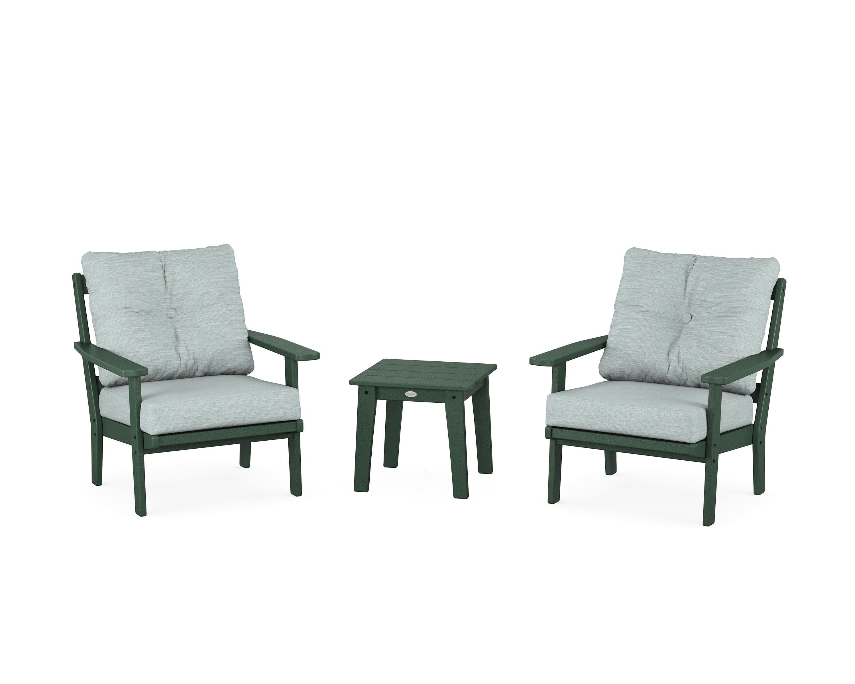 Oxford 3-Piece Deep Seating Set in Green / Soothe Mist
