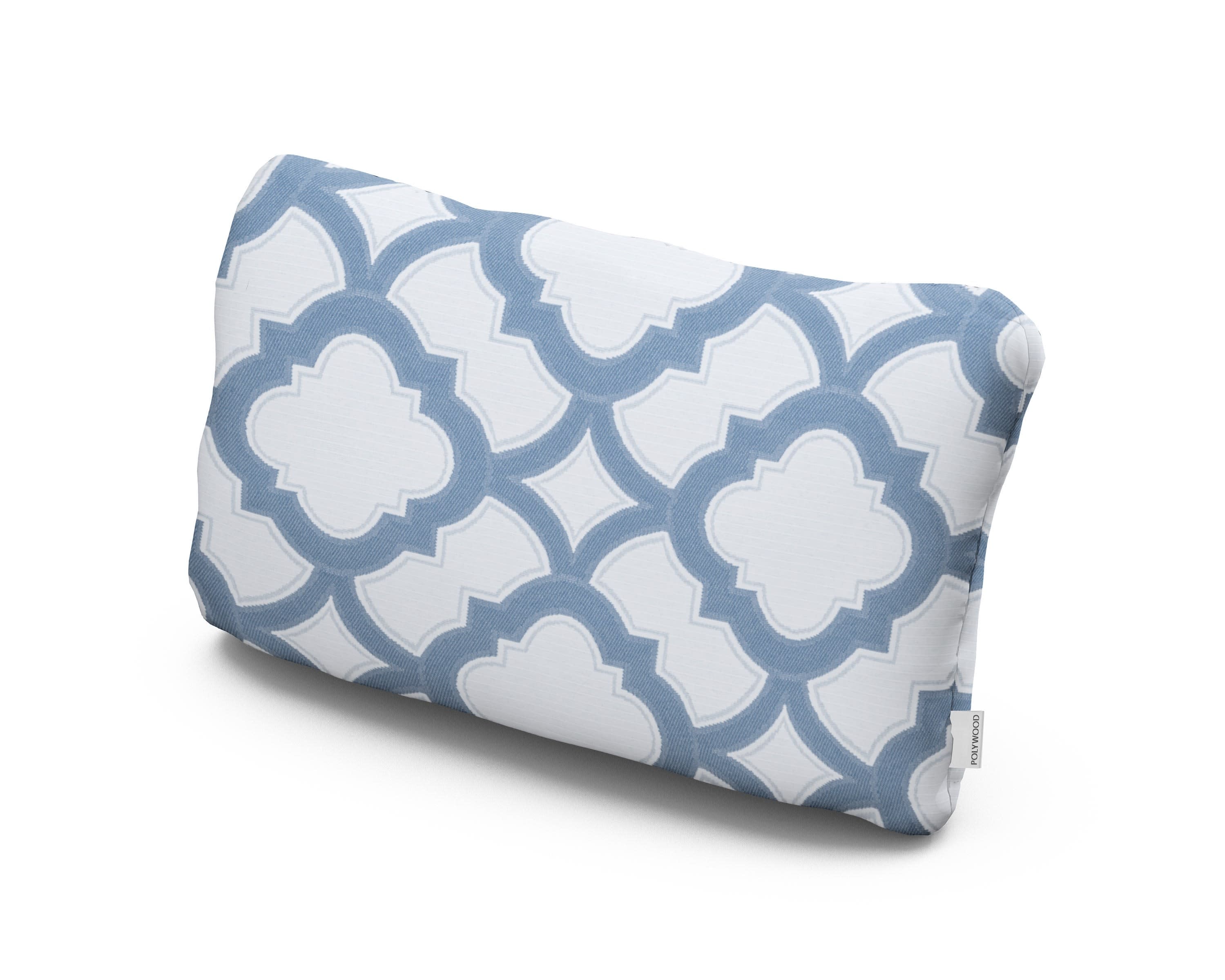 Outdoor Lumbar Pillow in Trellis Sky Blue