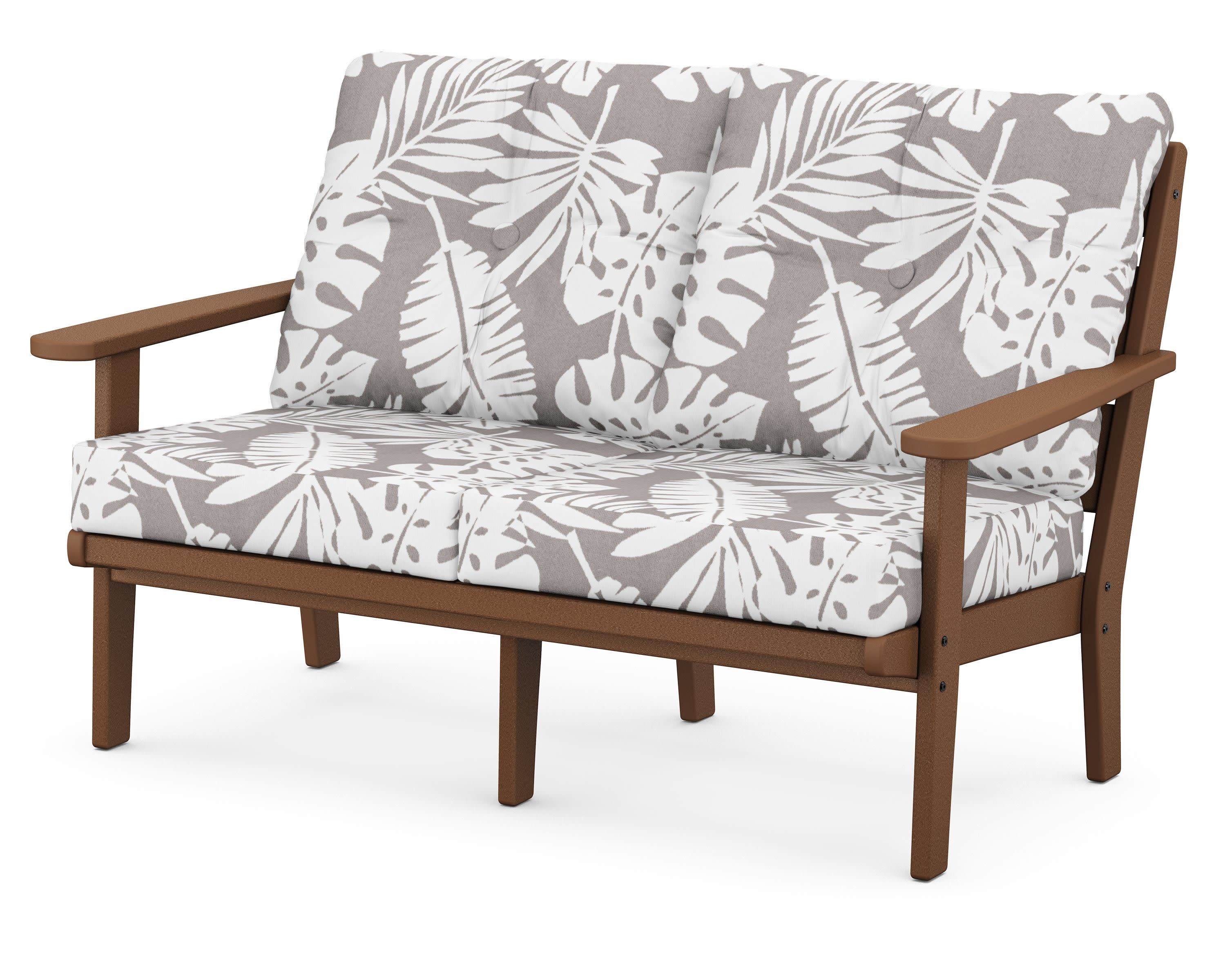 Lakeside Deep Seating Loveseat in Teak / Leaf Grey Mist