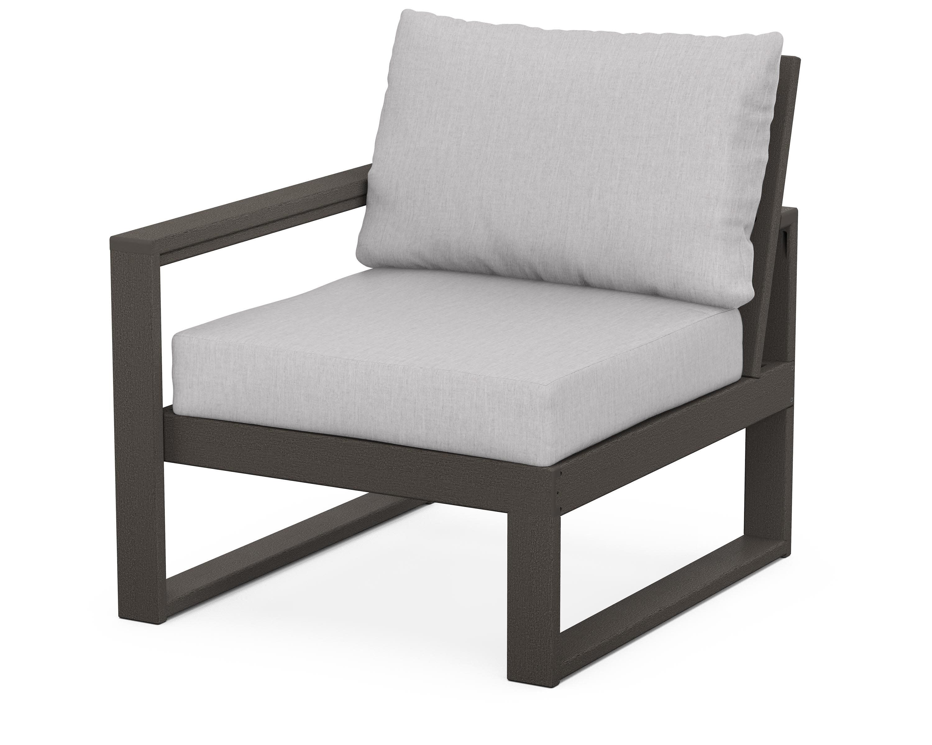 EDGE Modular Left Arm Chair in Vintage Coffee / Granite