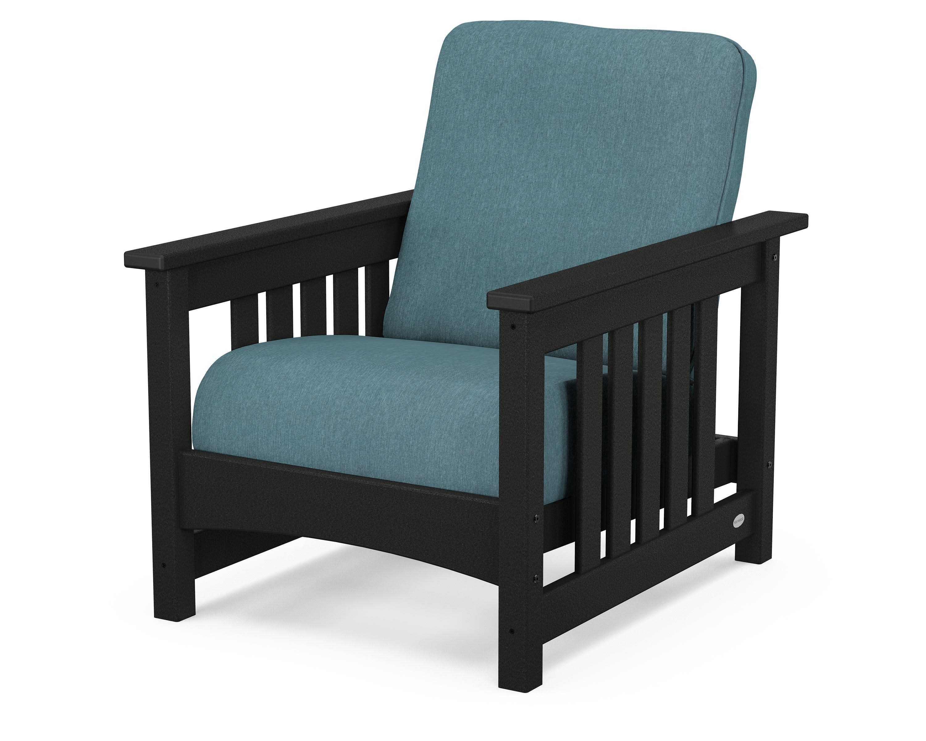 Club Mission Chair in Black / Ocean Teal