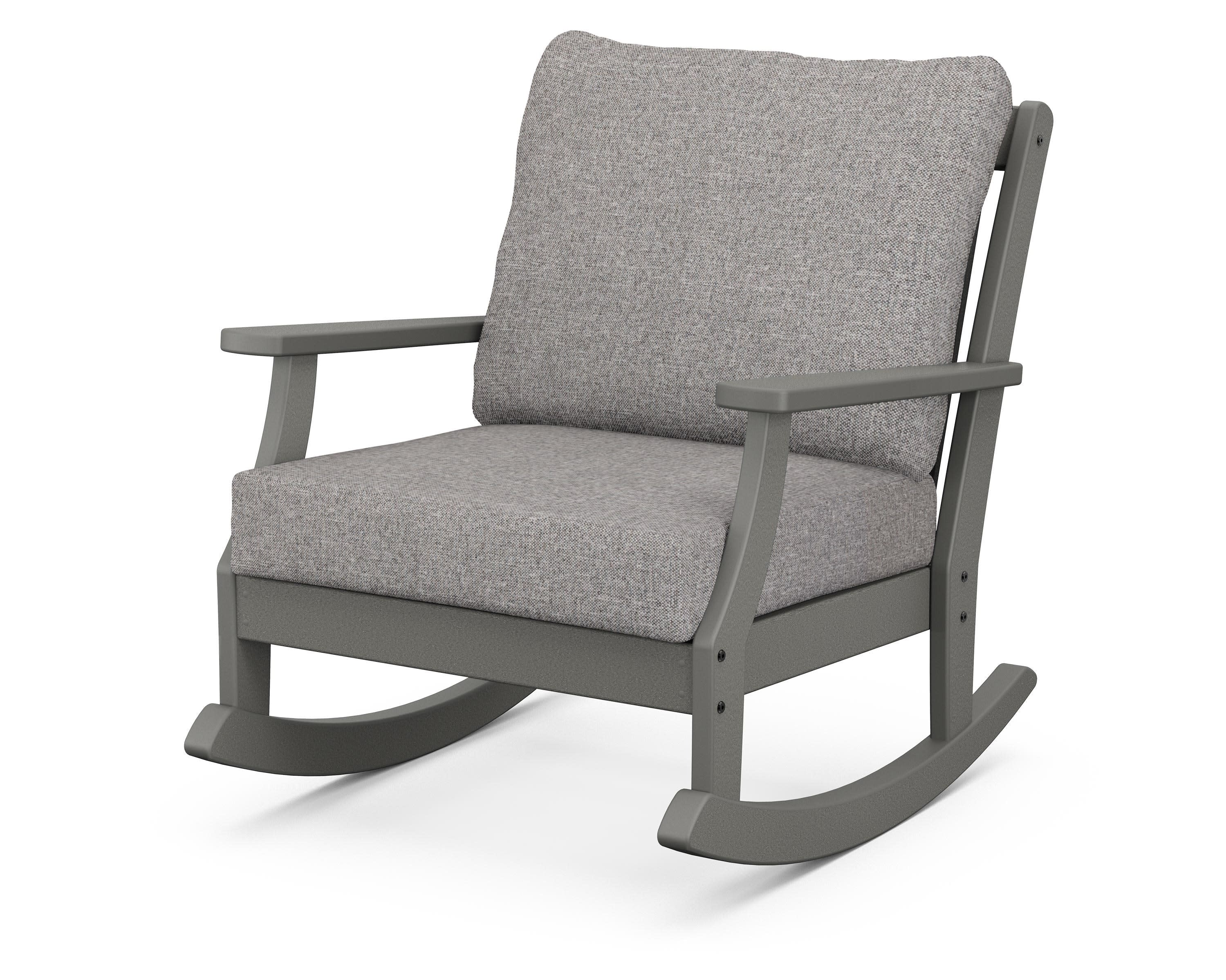 Braxton Deep Seating Rocking Chair in Slate Grey / Grey Mist