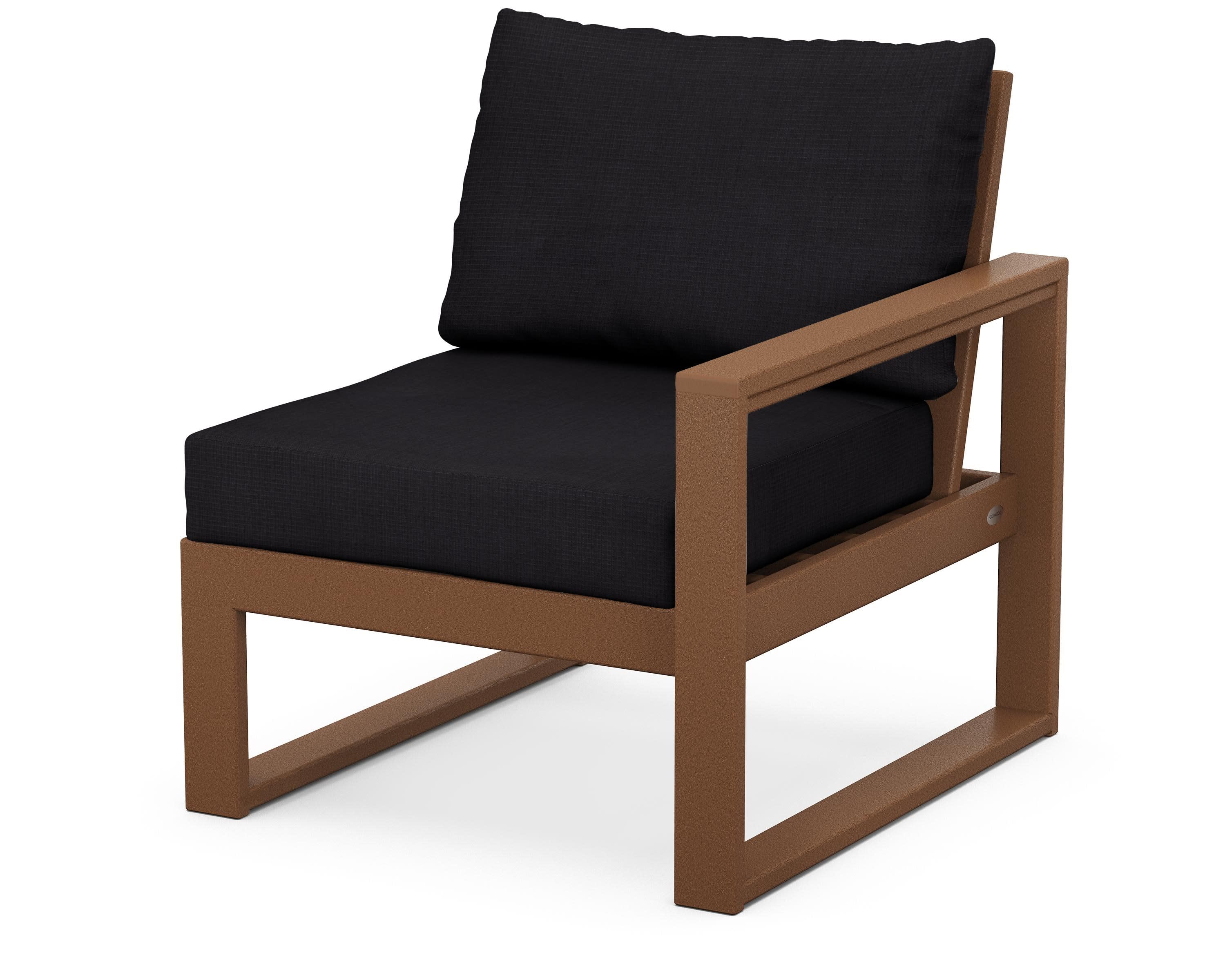 EDGE Modular Right Arm Chair in Teak / Midnight Linen