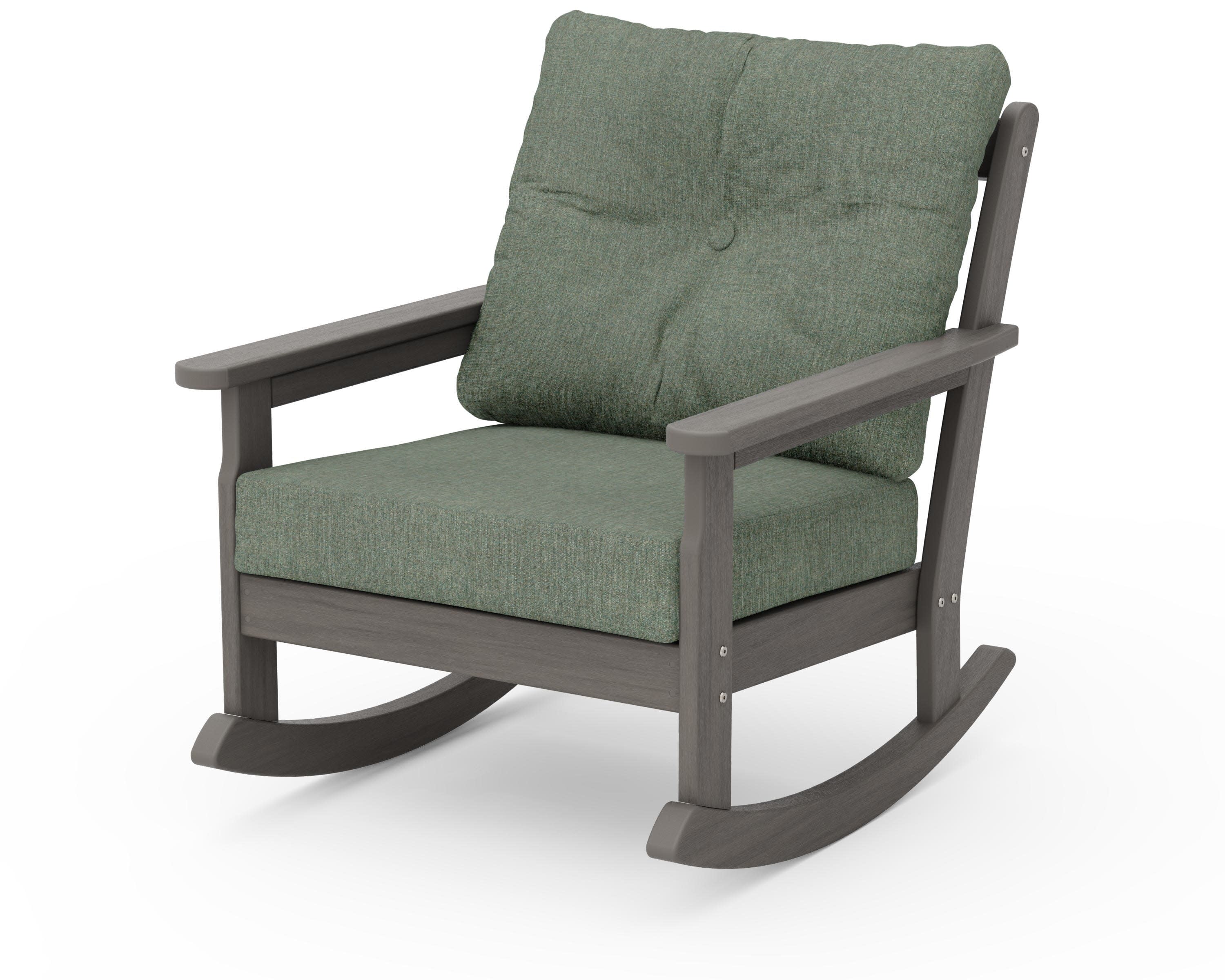 Vineyard Deep Seating Rocking Chair in Driftwood / Cast Sage