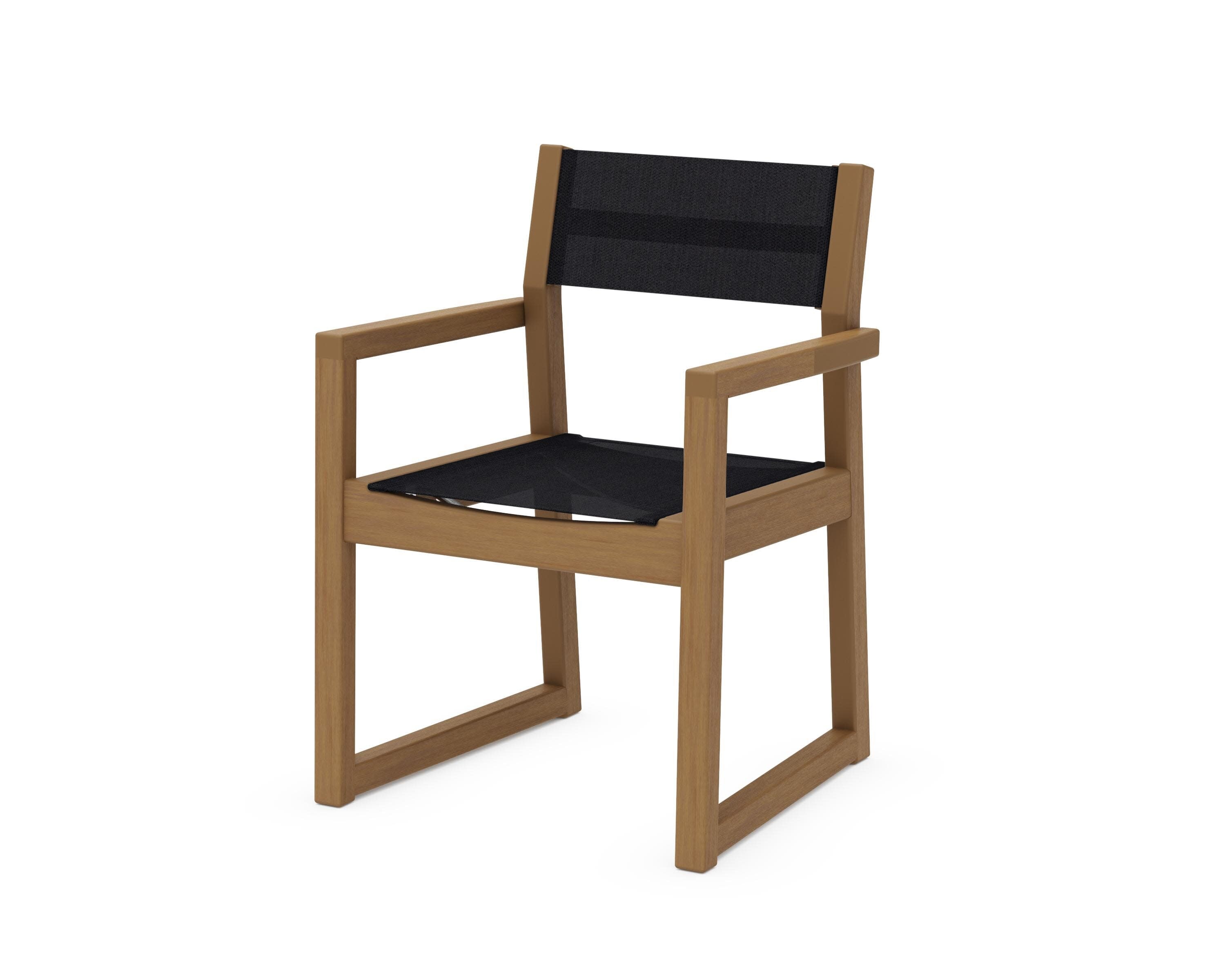 EDGE Sling Dining Arm Chair in Natural / Black Sling