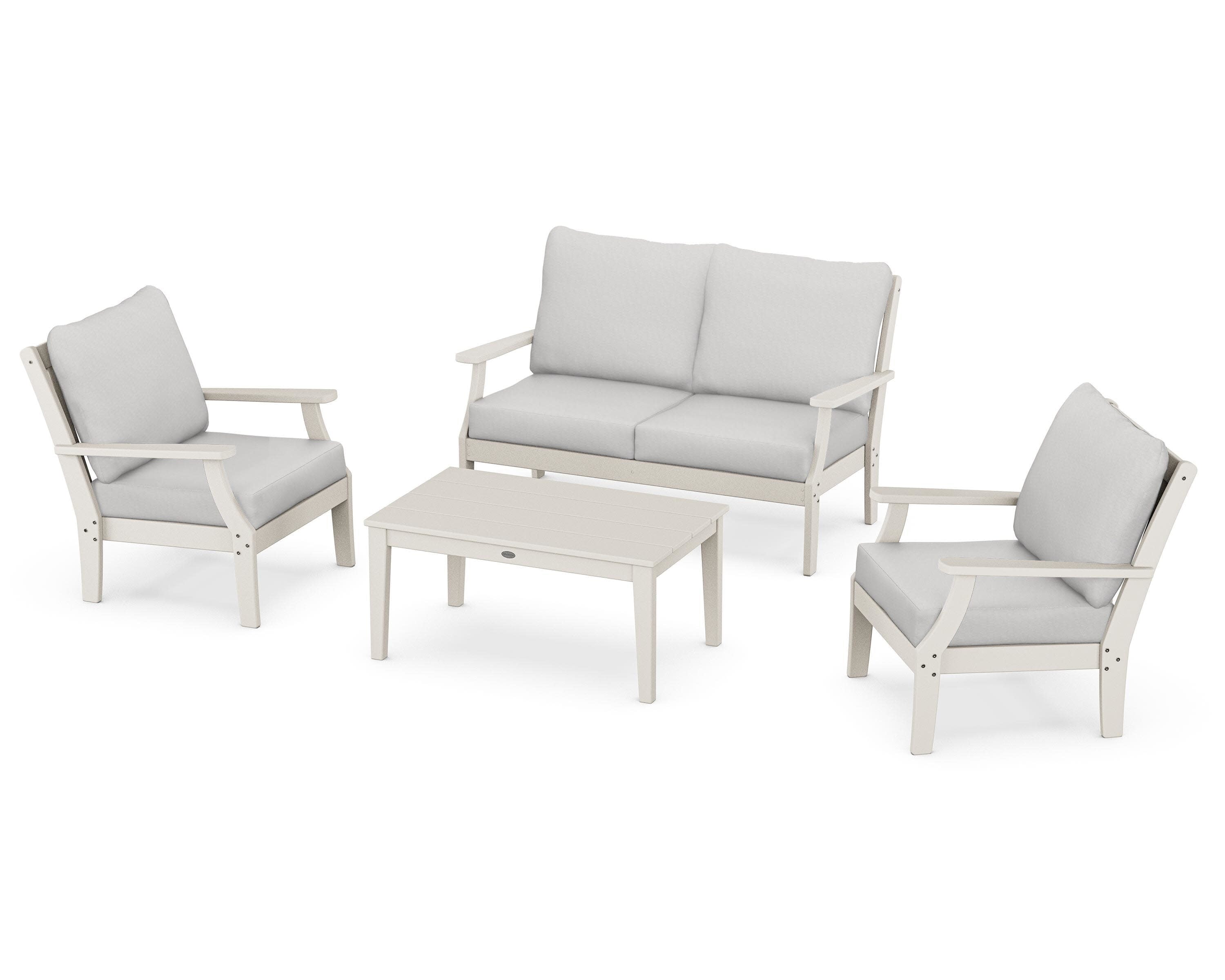Braxton 4-Piece Deep Seating Chair Set in Sand / Diamond in the Rough