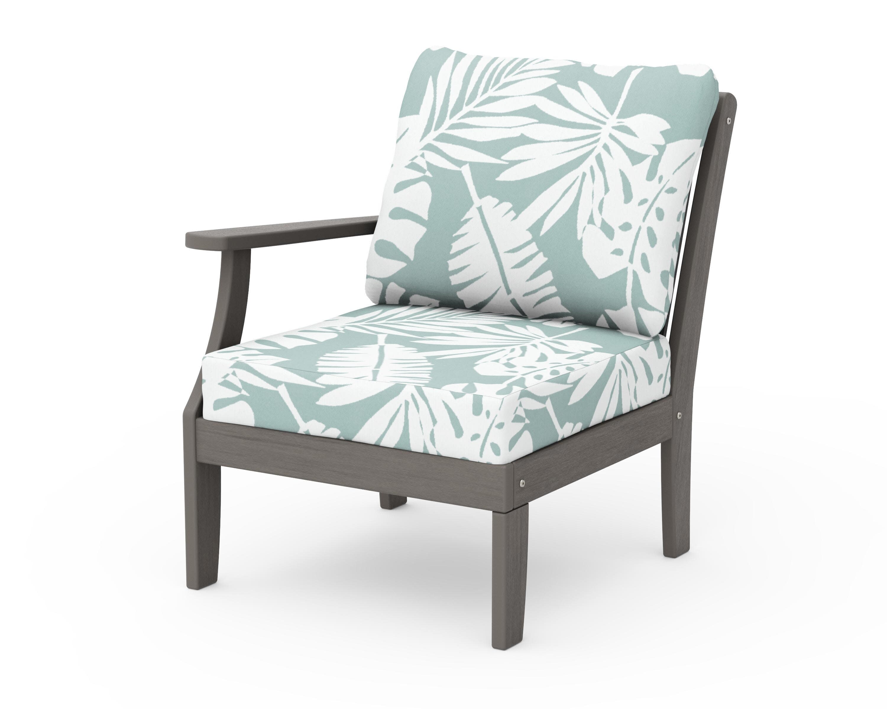 Braxton Modular Left Arm Chair in Driftwood / Leaf Glacier Spa
