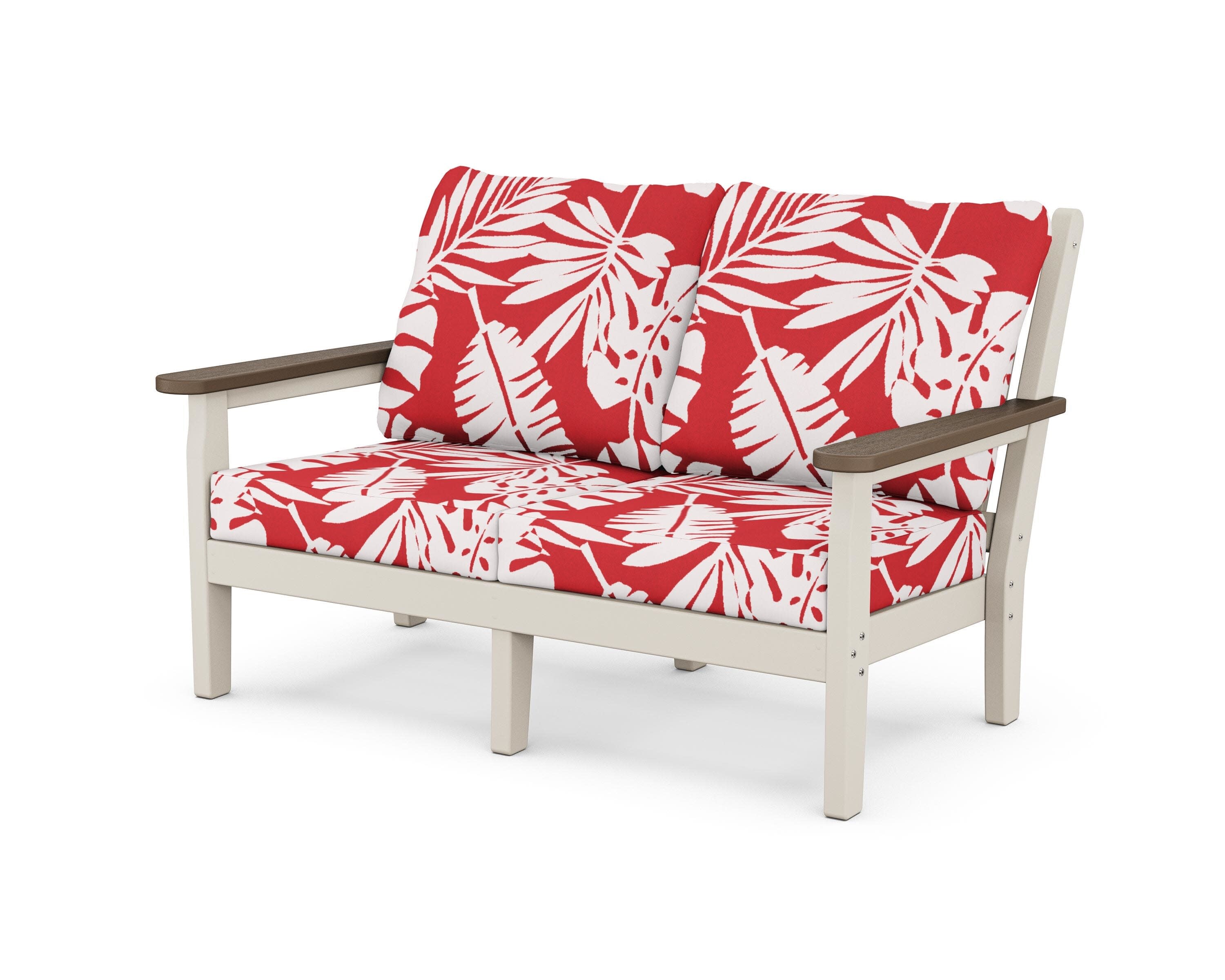 Chippendale Deep Seating Loveseat in Sand / Kona / Leaf Crimson
