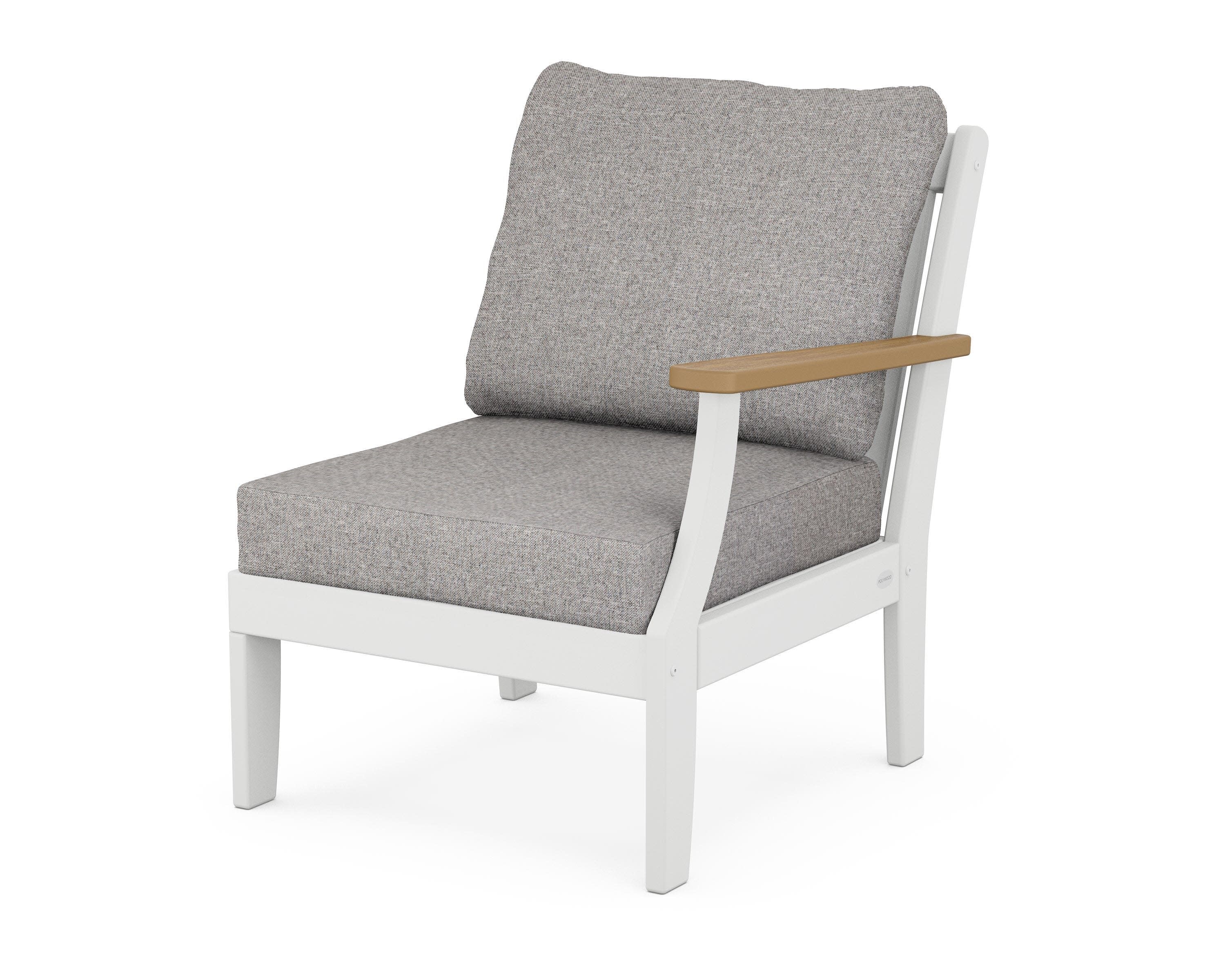 Braxton Modular Right Arm Chair in White / Natural / Grey Mist