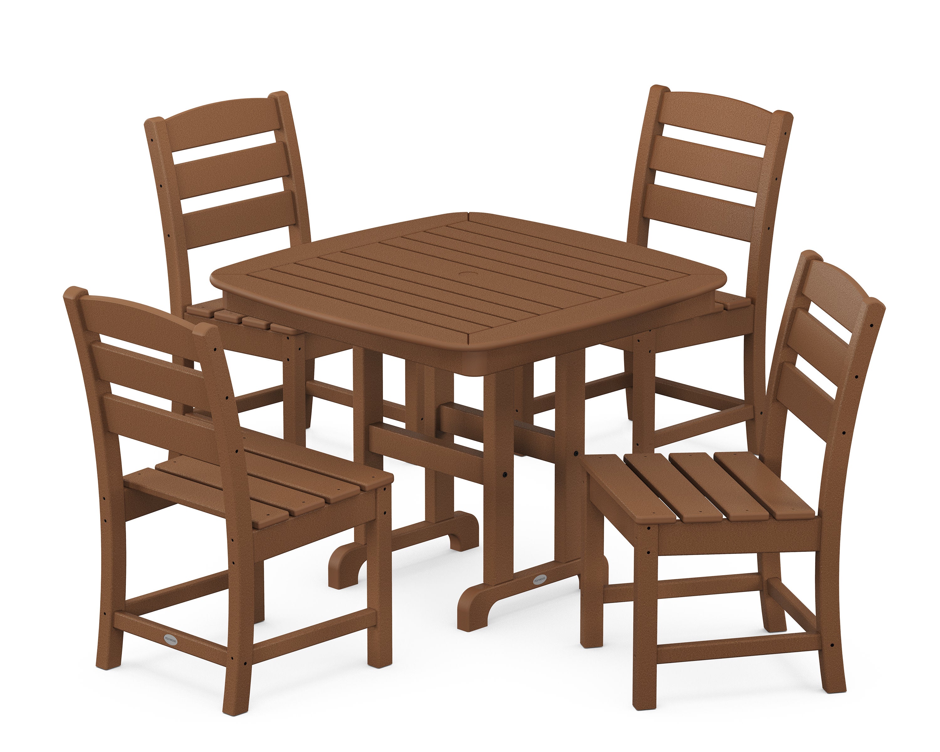 Lakeside 5-Piece Side Chair Dining Set in Teak