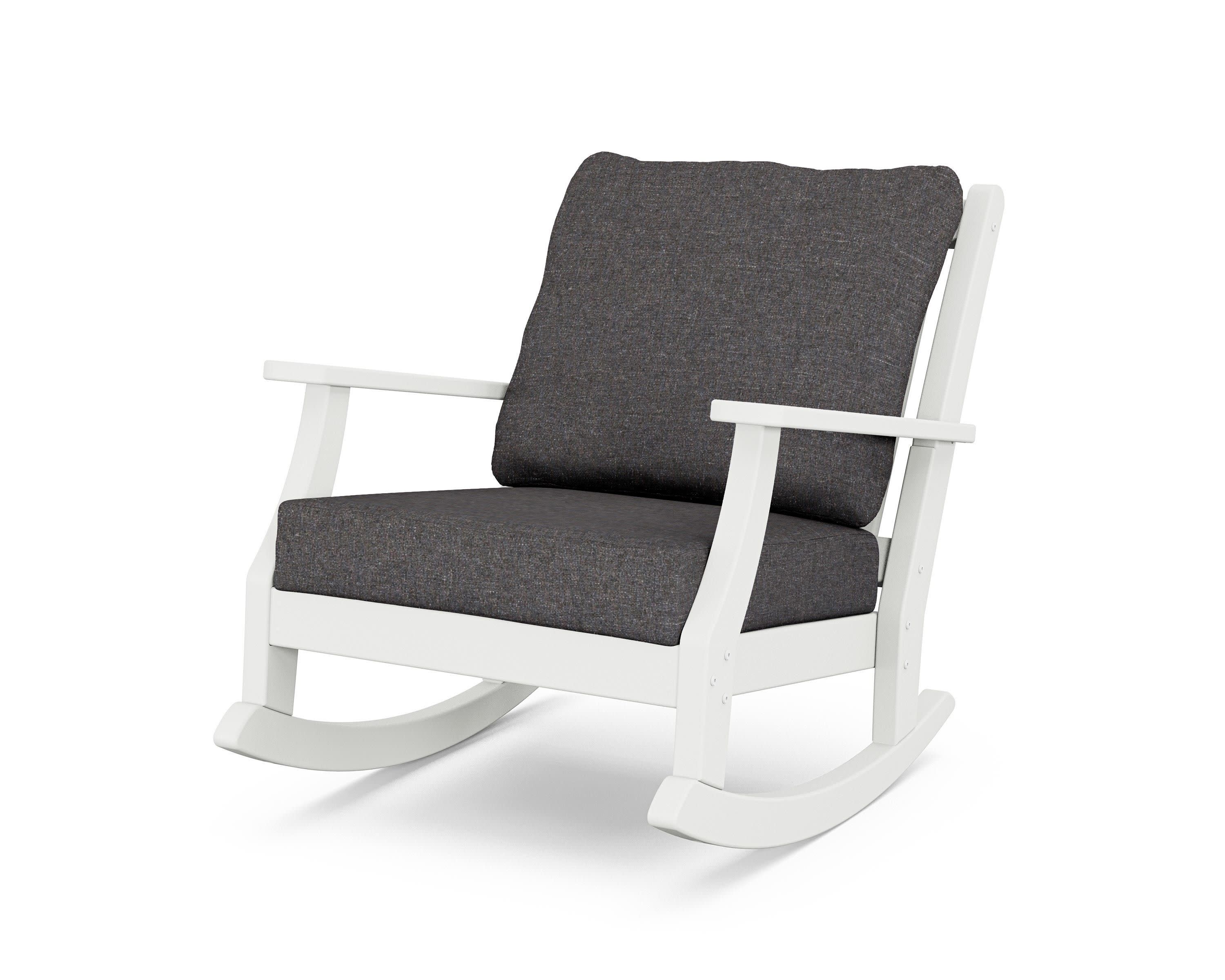 Wovendale Deep Seating Rocking Chair in White / Ash Charcoal
