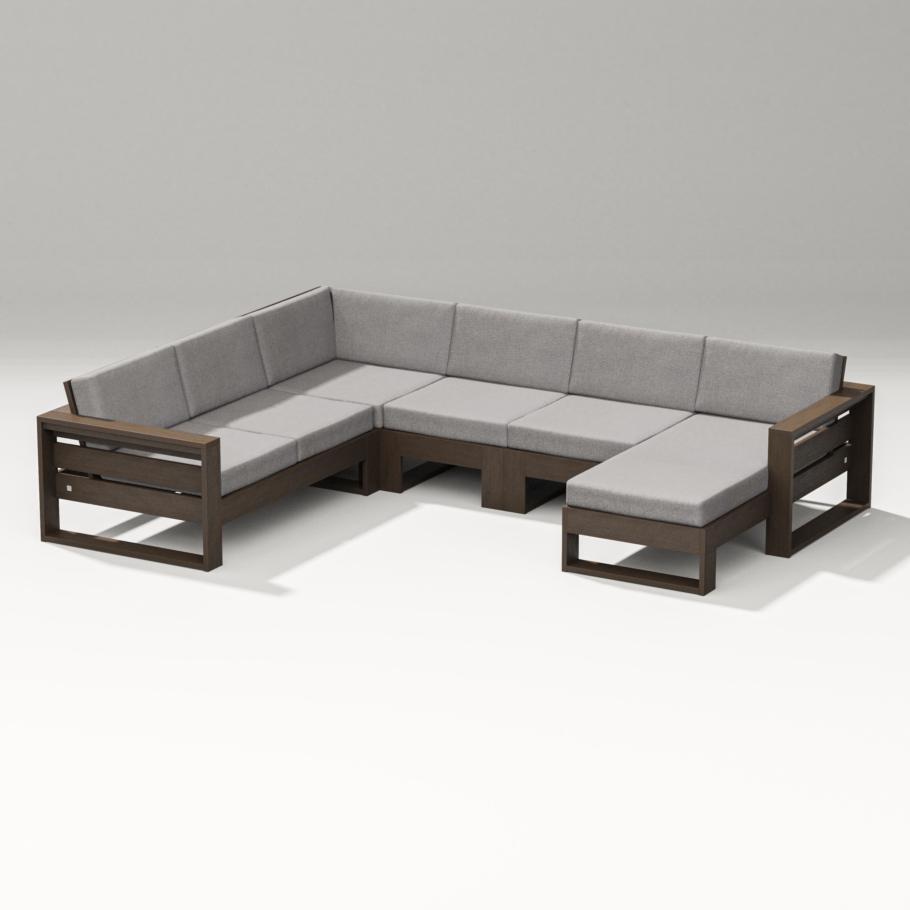 Latitude Corner Sectional with Right Chaise in Kona / Grey Mist