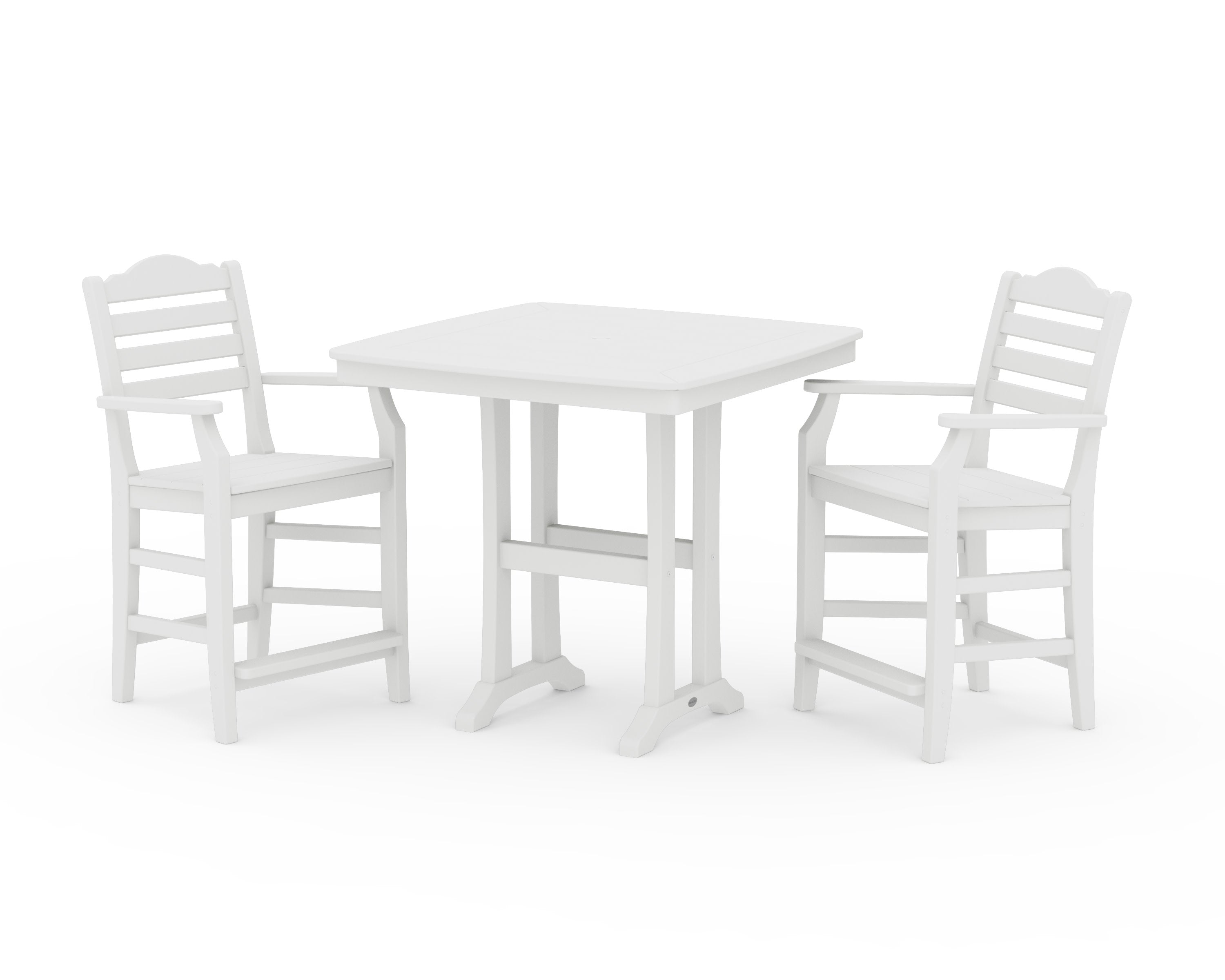Savannah 3-Piece Counter Set with Trestle Legs in White