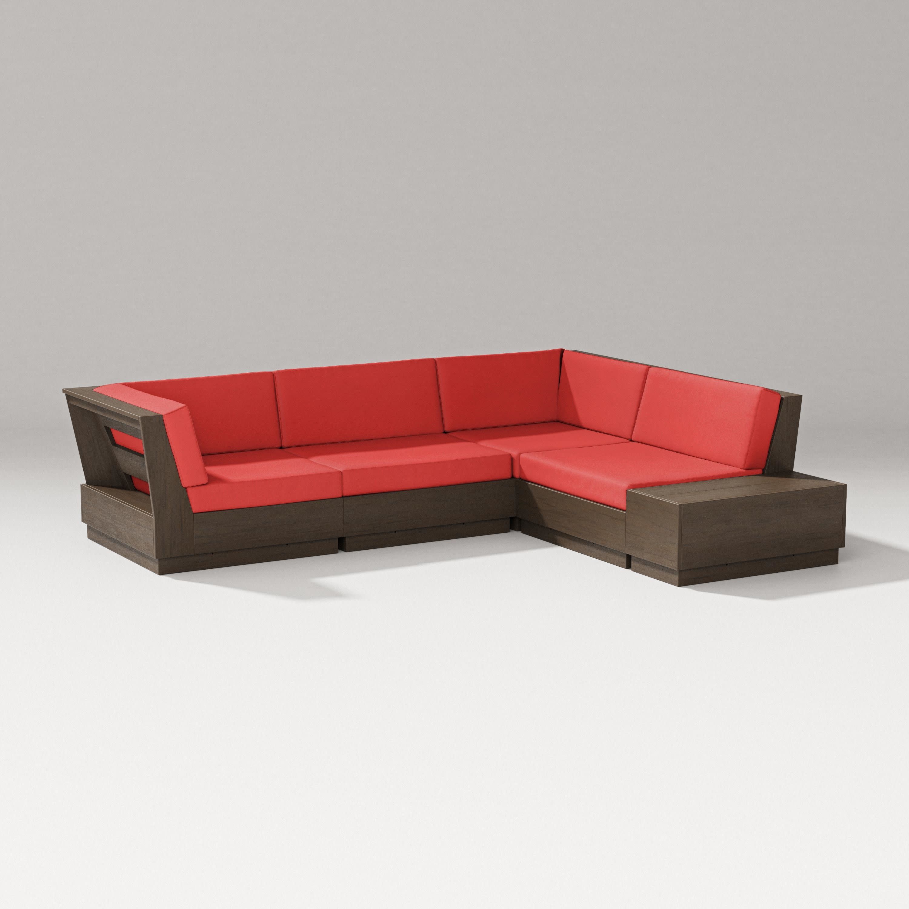 Elevate Corner Sectional in Kona / Crimson Linen