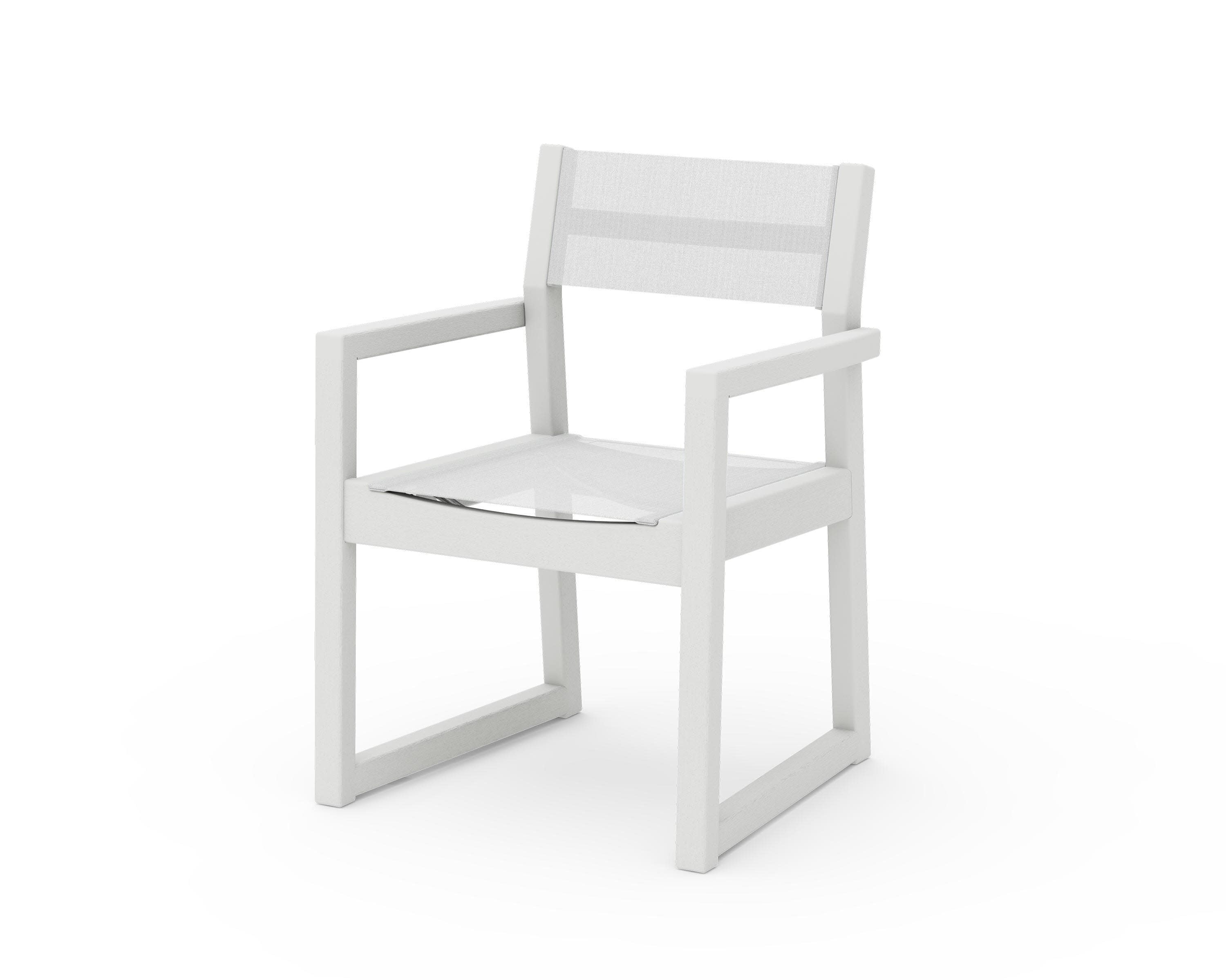 EDGE Sling Dining Arm Chair in Vintage White / White Sling