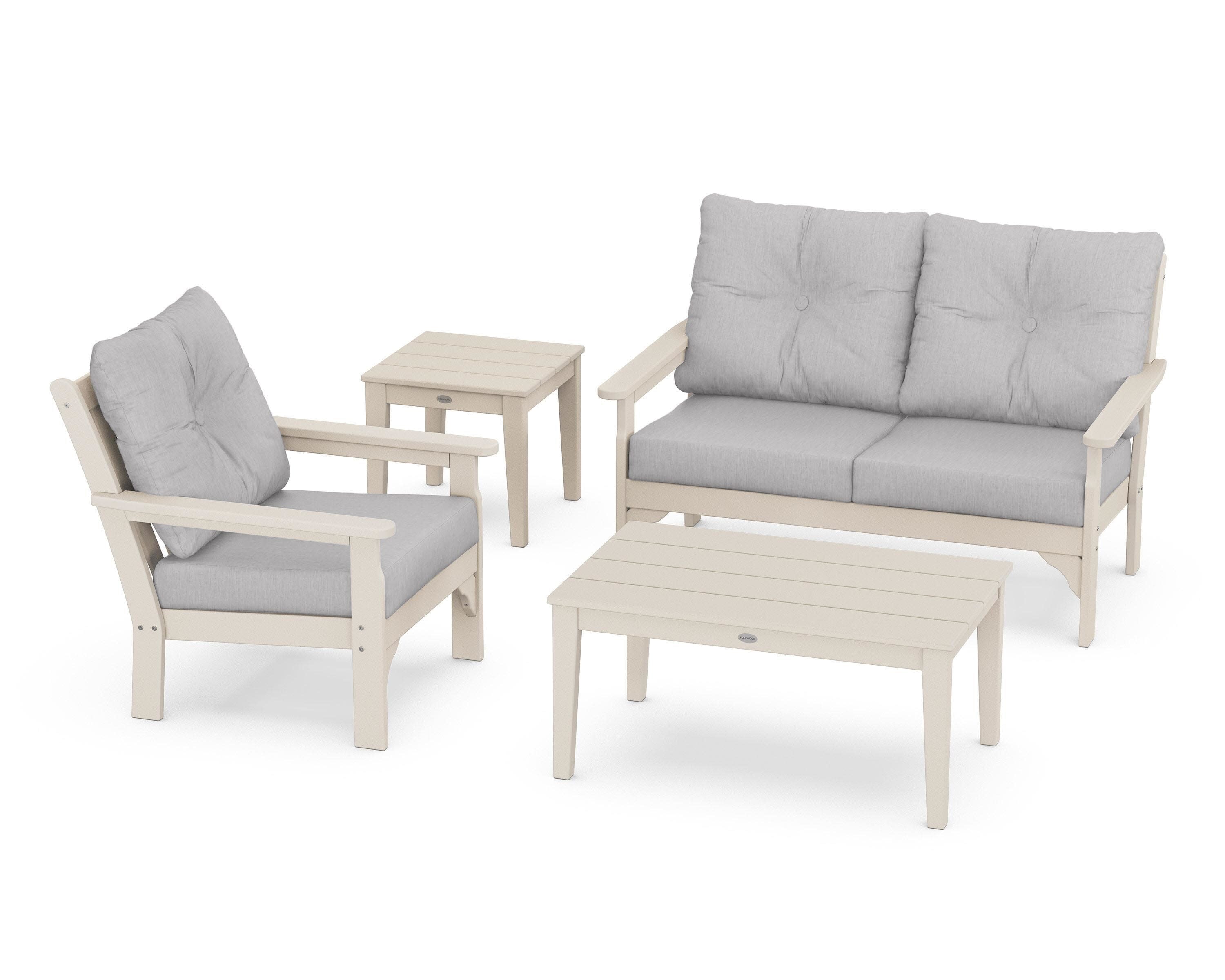 Vineyard 4-Piece Deep Seating Set in Sand / Granite
