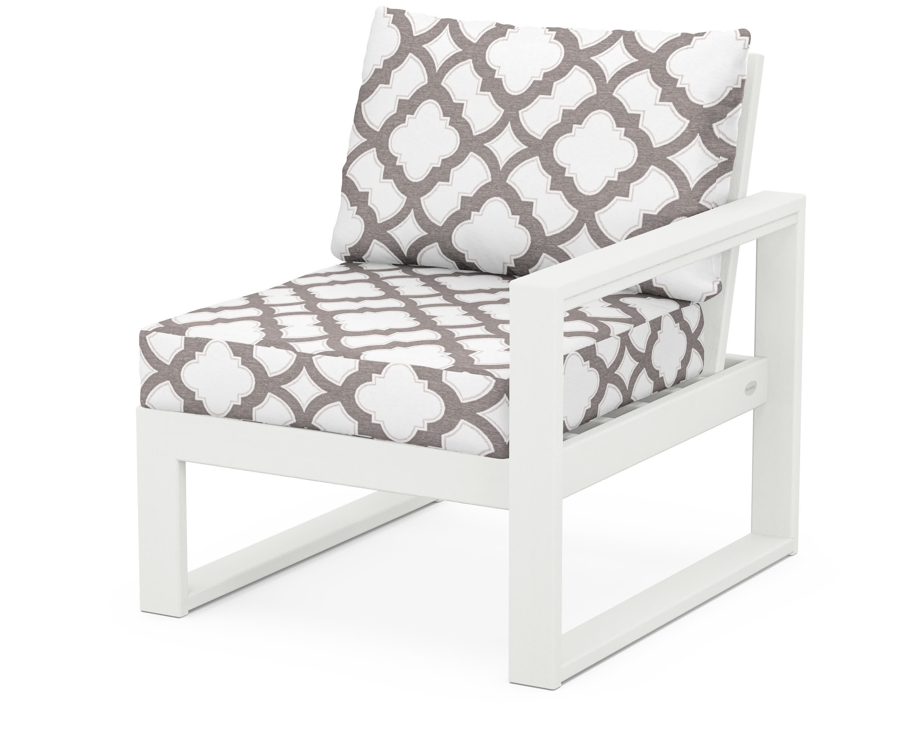 EDGE Modular Right Arm Chair in Vintage White / Trellis Grey Mist
