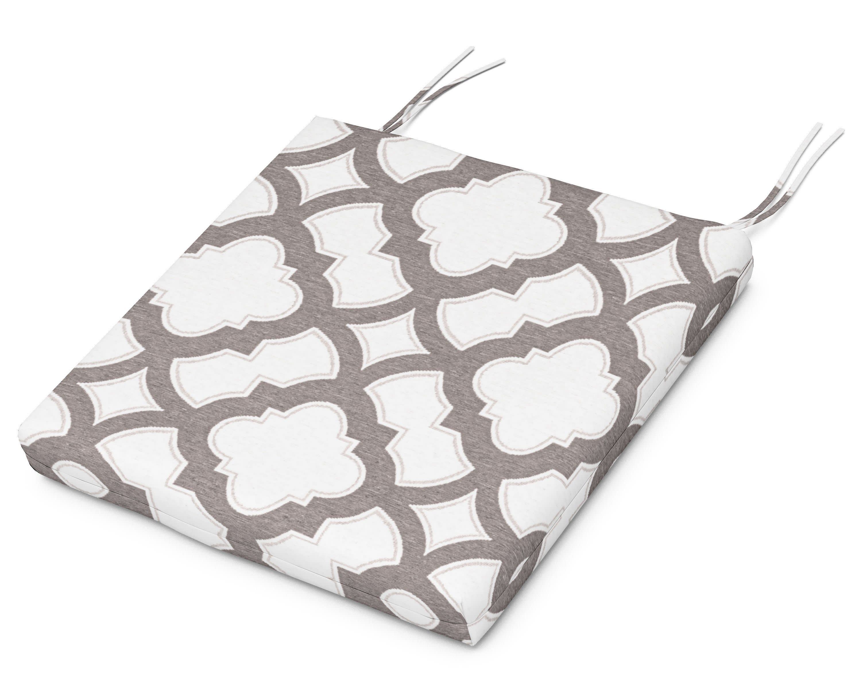 Seat Cushion - 16.25"D x 20.25"W x 2.5"H in Trellis Grey Mist