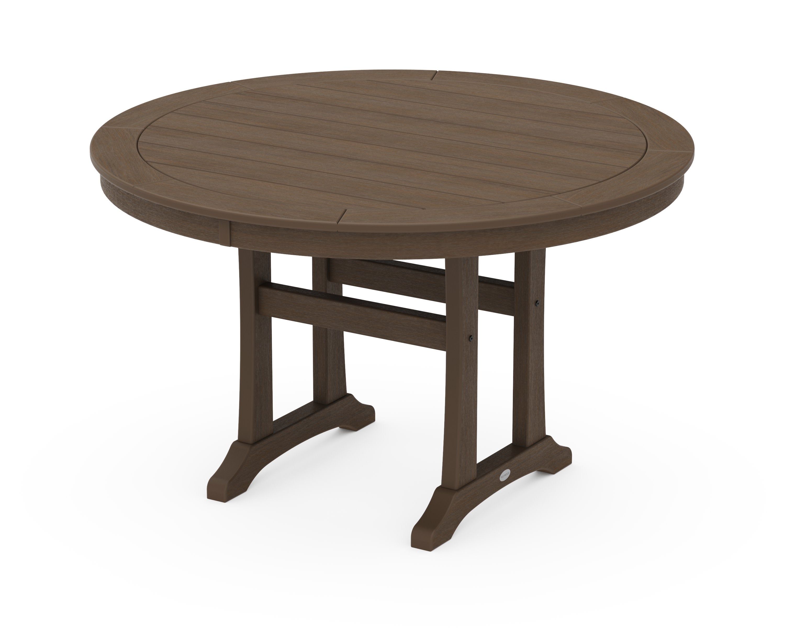 Nautical Trestle 48" Round Dining Table in Kona