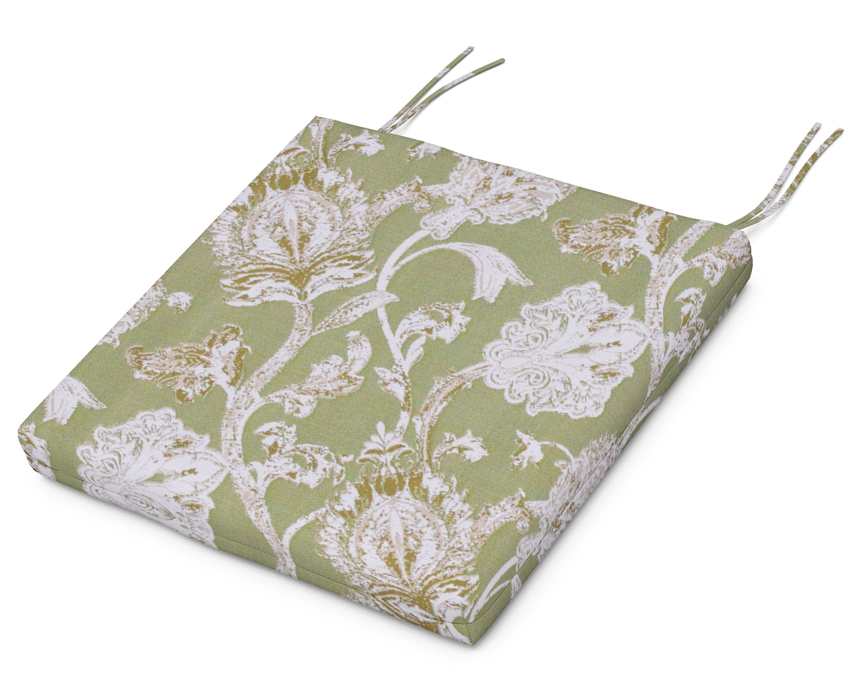 Standard Seat Cushion 17"D x 18.5"W x 2.5"H in Botanical Garden Chartreuse