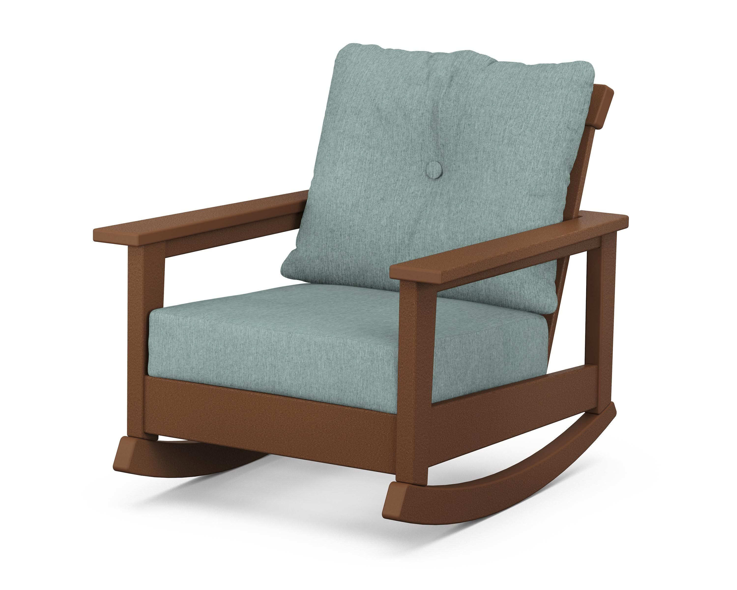 Prescott Deep Seating Rocking Chair in Teak / Glacier Spa