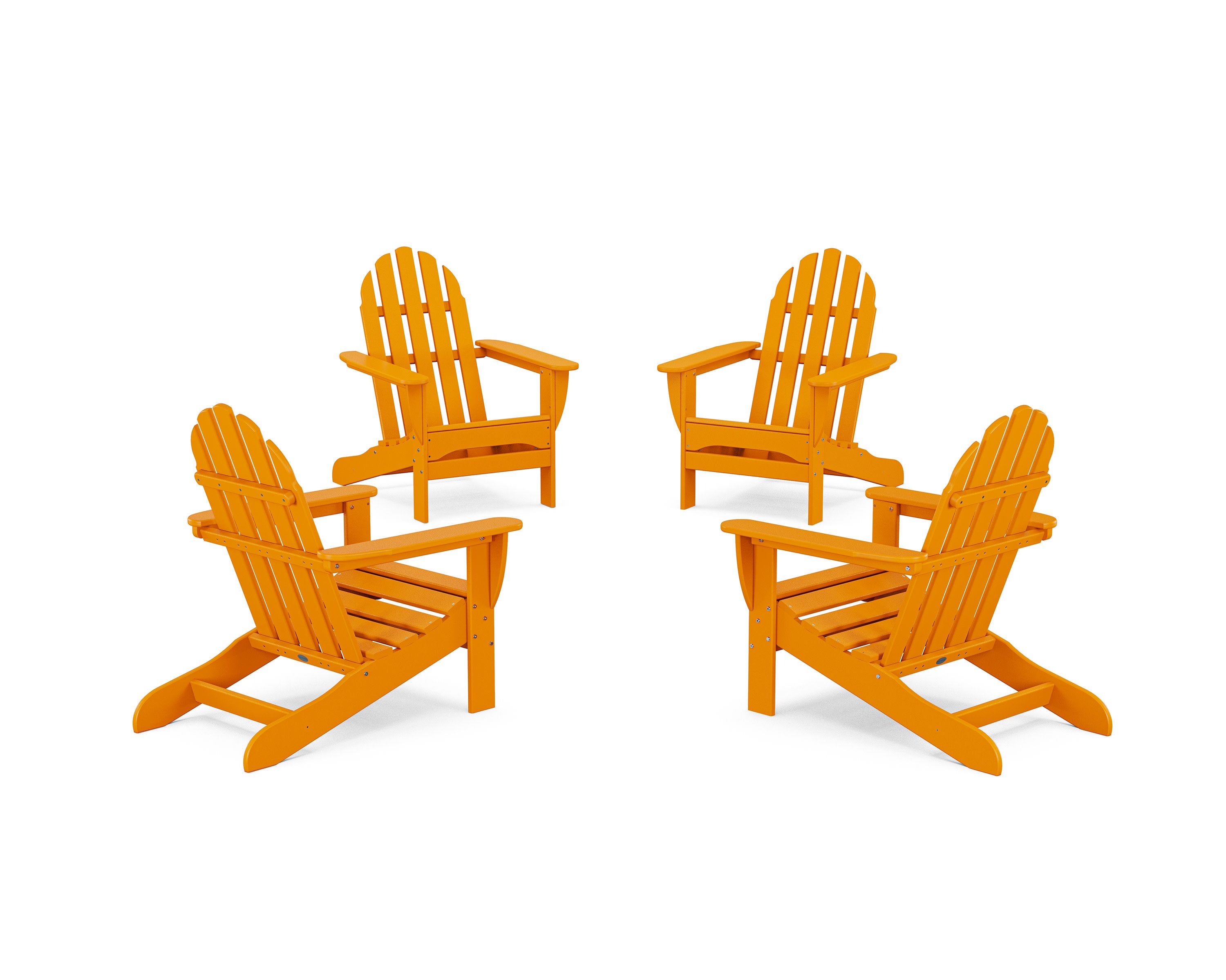 4-Piece Classic Adirondack Conversation Set in Tangerine
