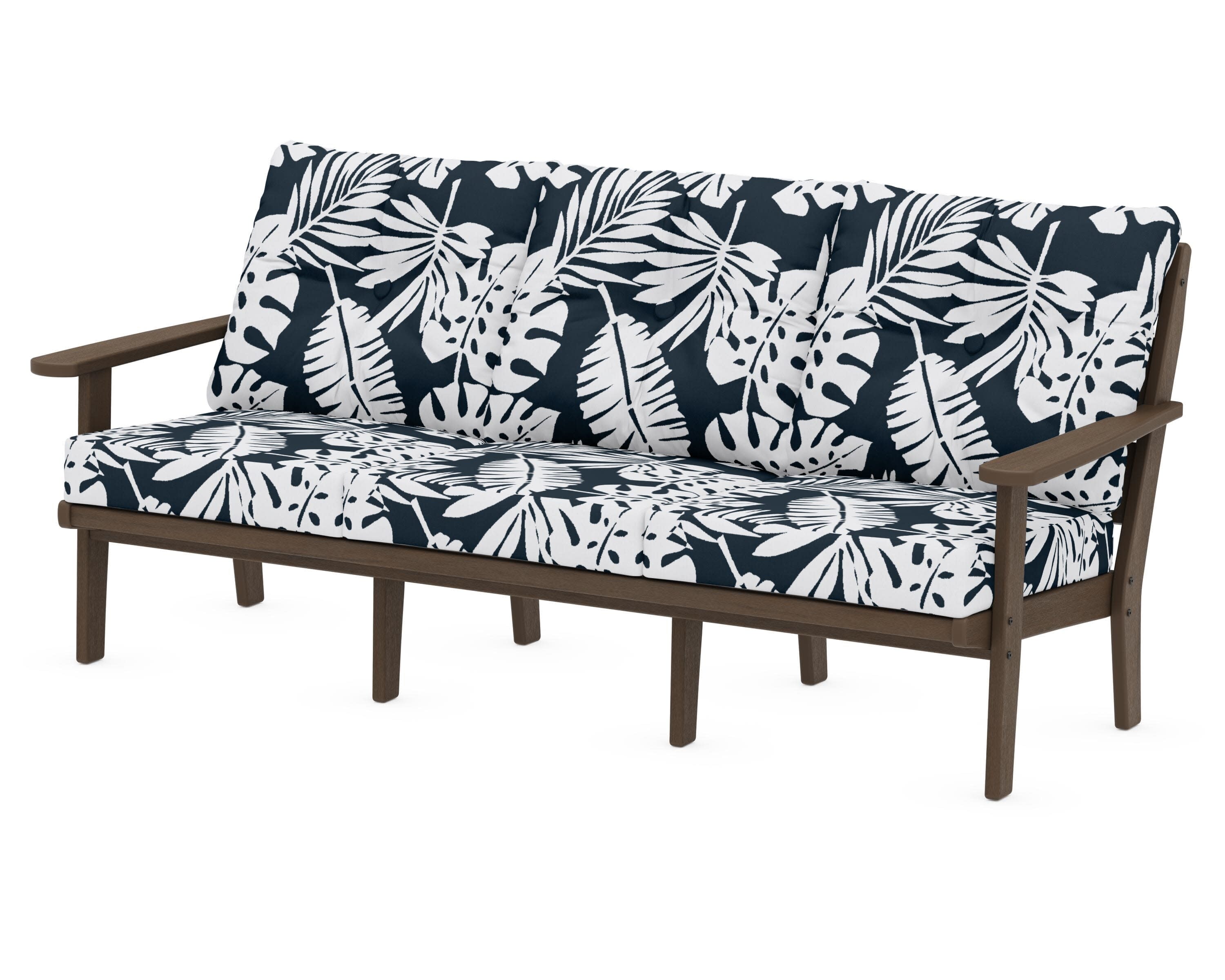 Lakeside Deep Seating Sofa in Kona / Leaf Marine Indigo