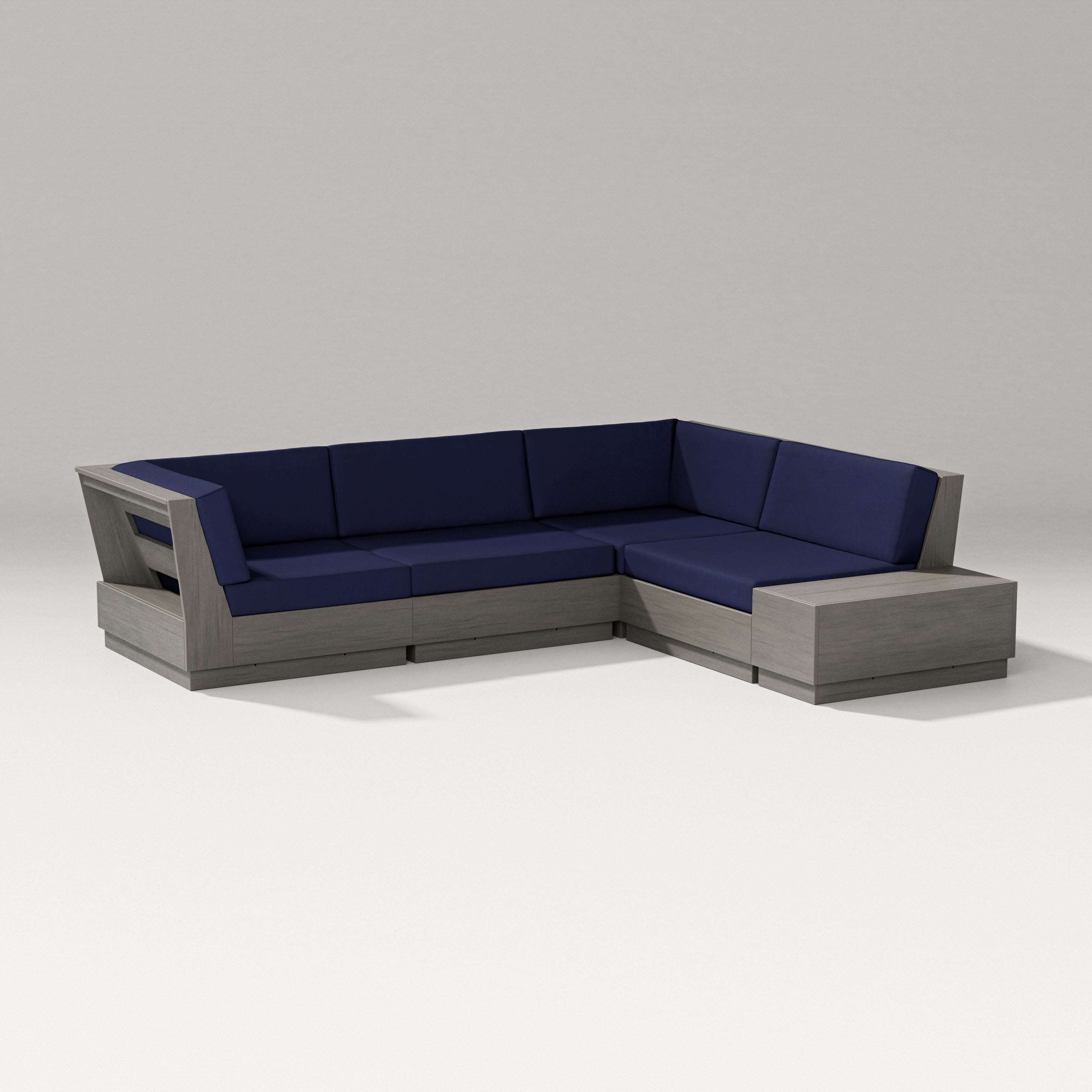 Elevate Corner Sectional in Driftwood / Navy