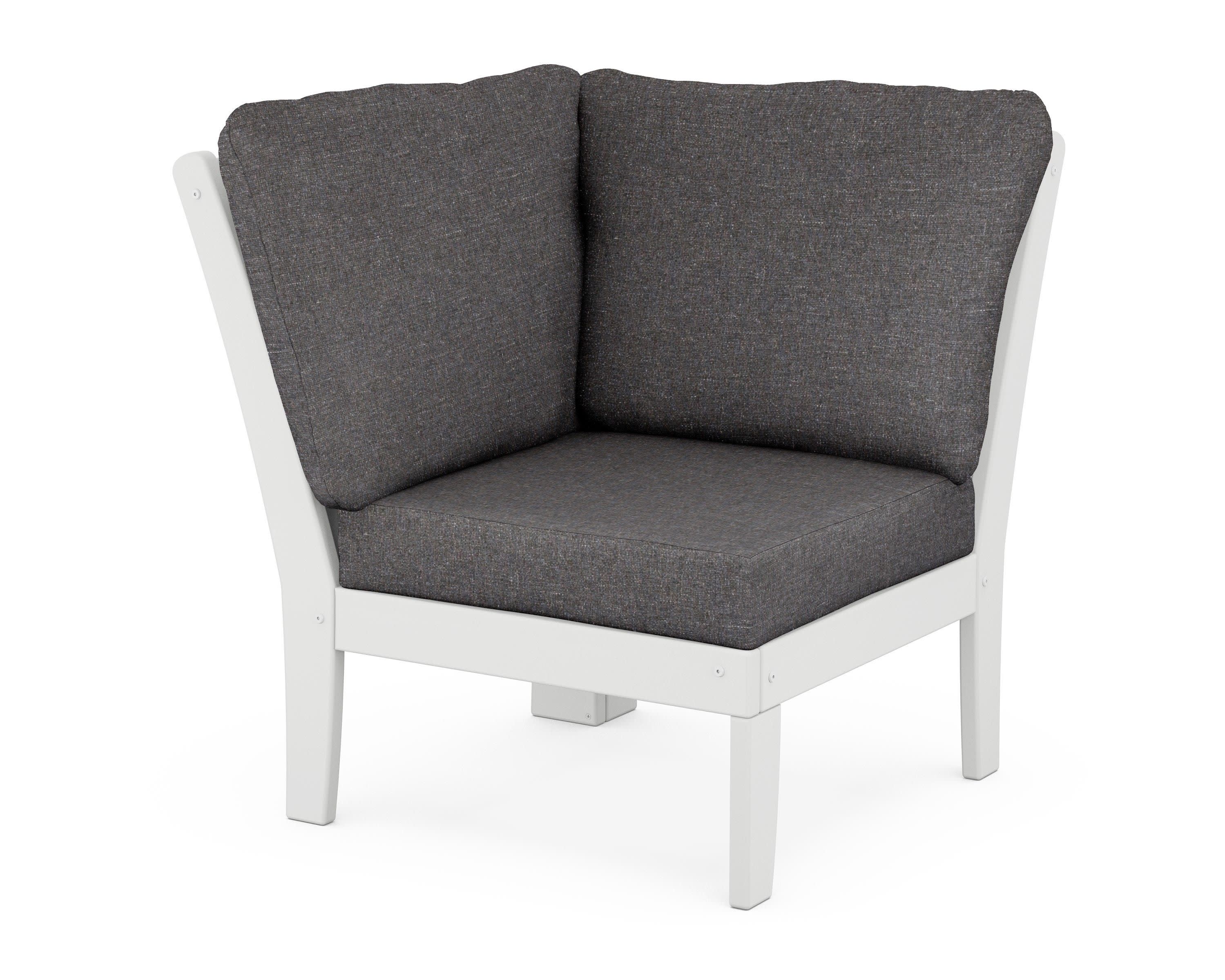 Braxton Modular Corner Chair in White / Ash Charcoal