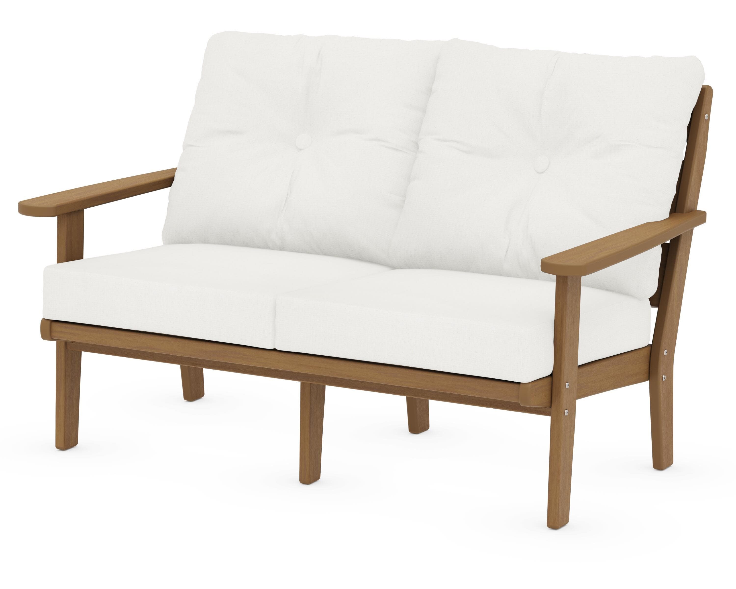 Lakeside Deep Seating Loveseat in Natural / Natural Linen
