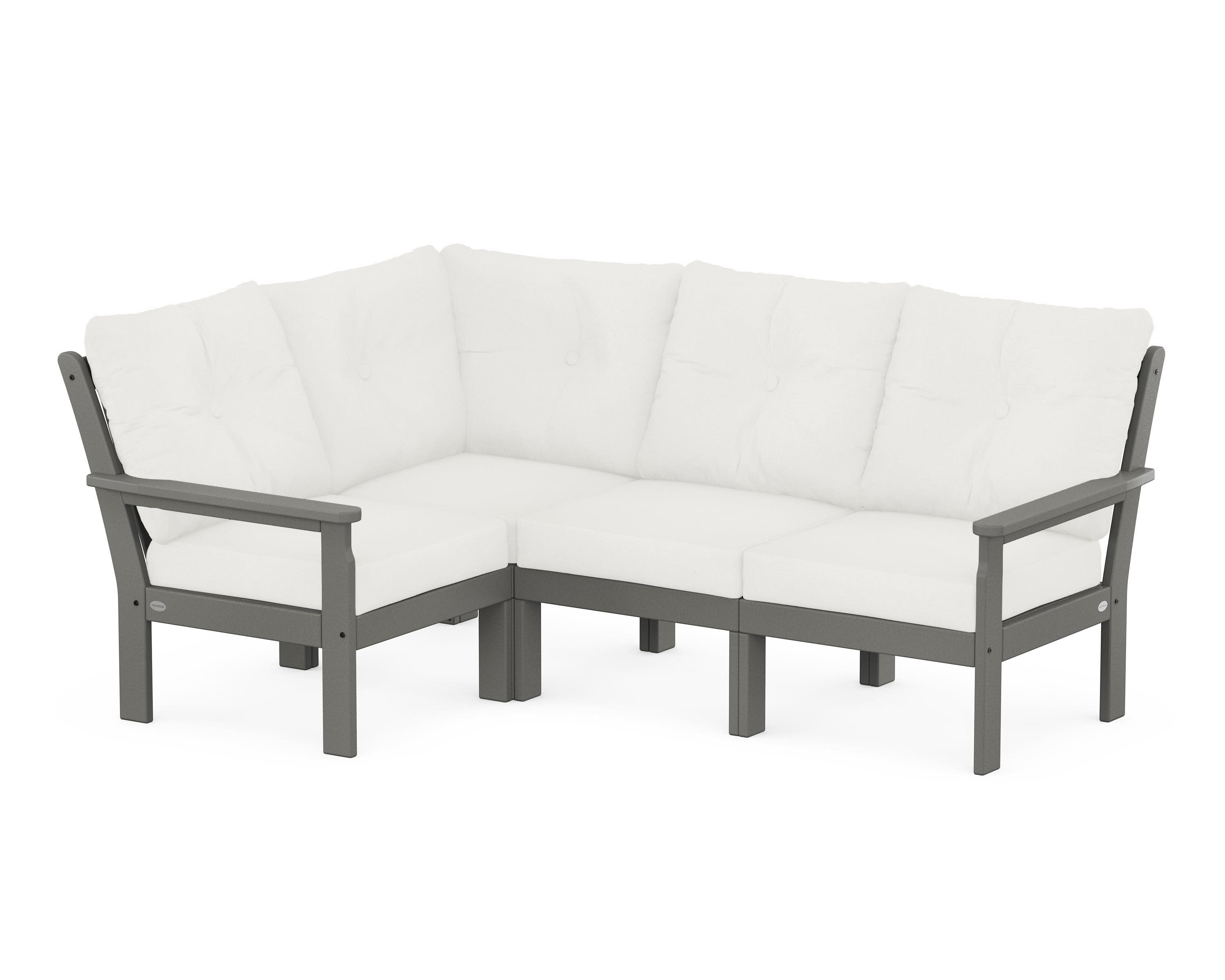 Vineyard 4-Piece Sectional in Slate Grey / Natural Linen
