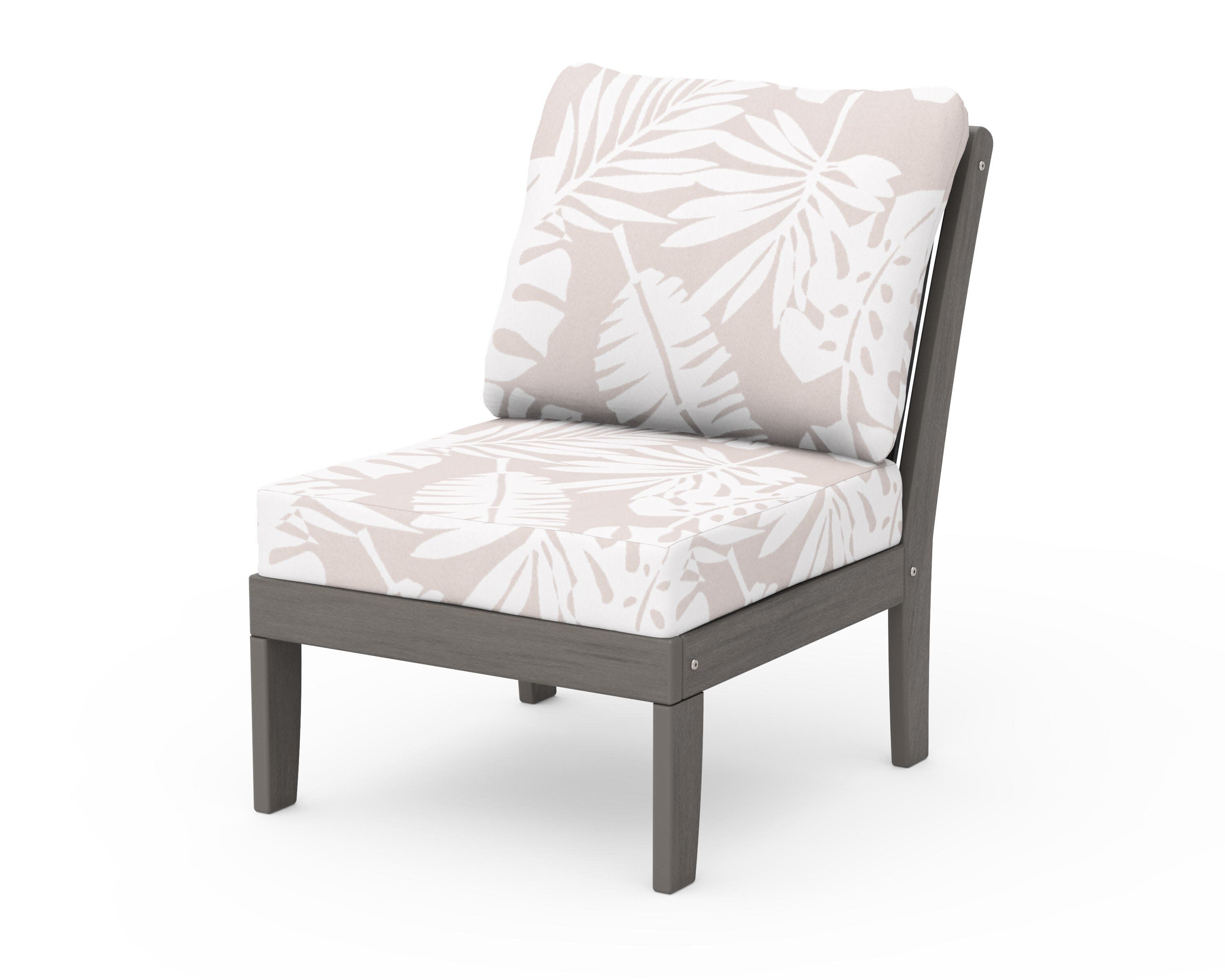 Braxton Modular Armless Chair in Driftwood / Leaf Dune Burlap
