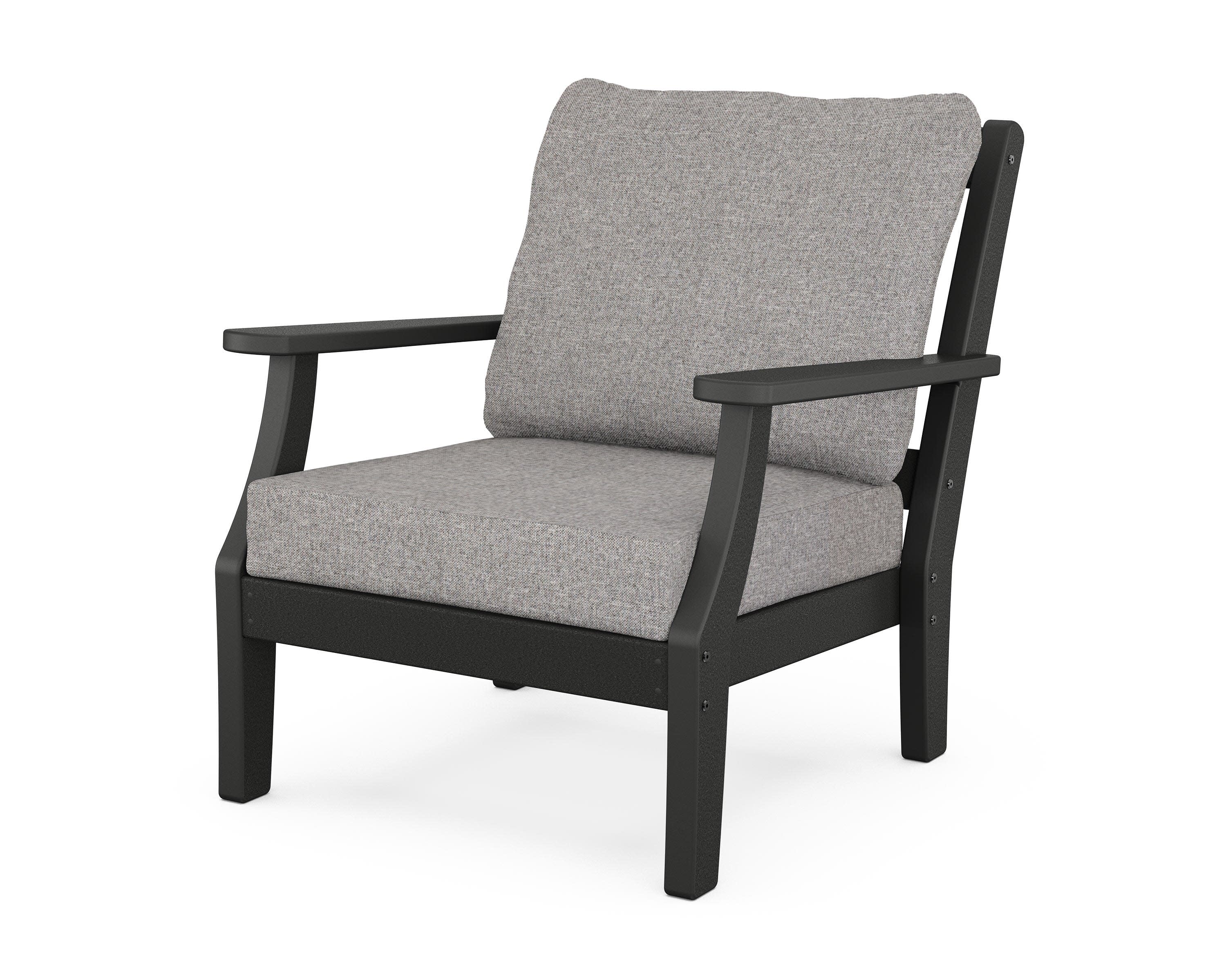 Chinoiserie Deep Seating Chair in Black / Grey Mist