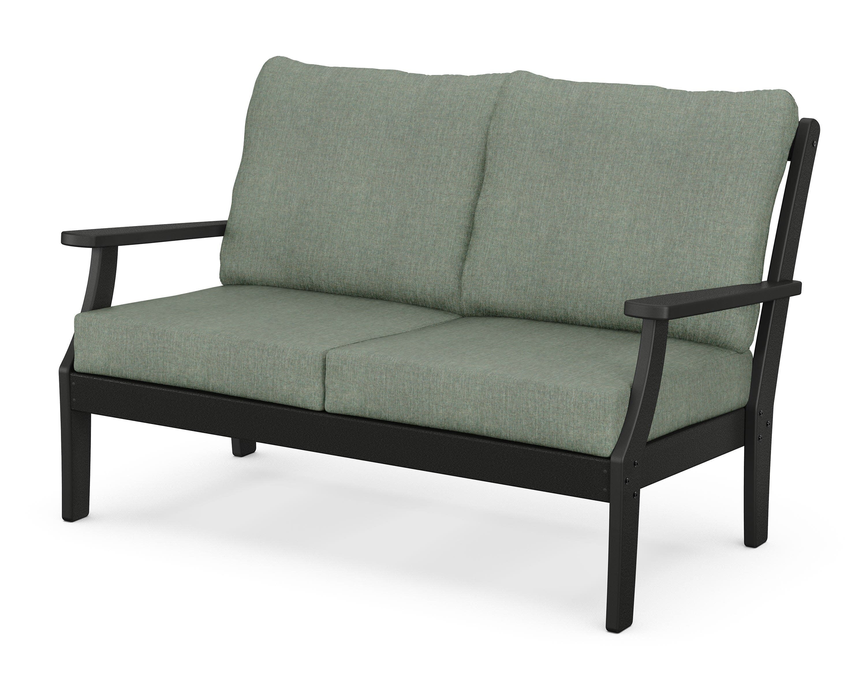 Braxton Deep Seating Loveseat in Black / Cast Sage