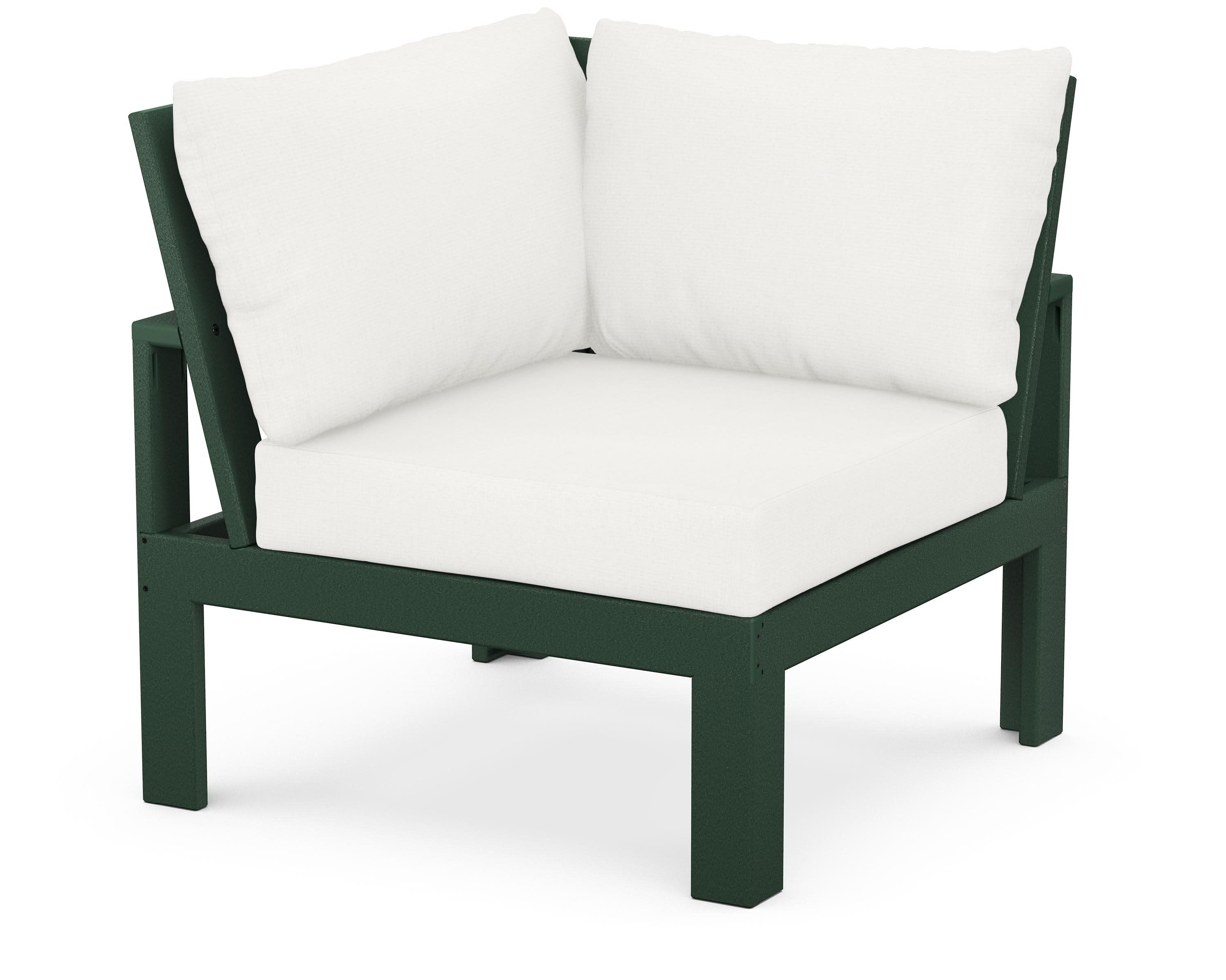 Modular Corner Chair in Green / Natural Linen