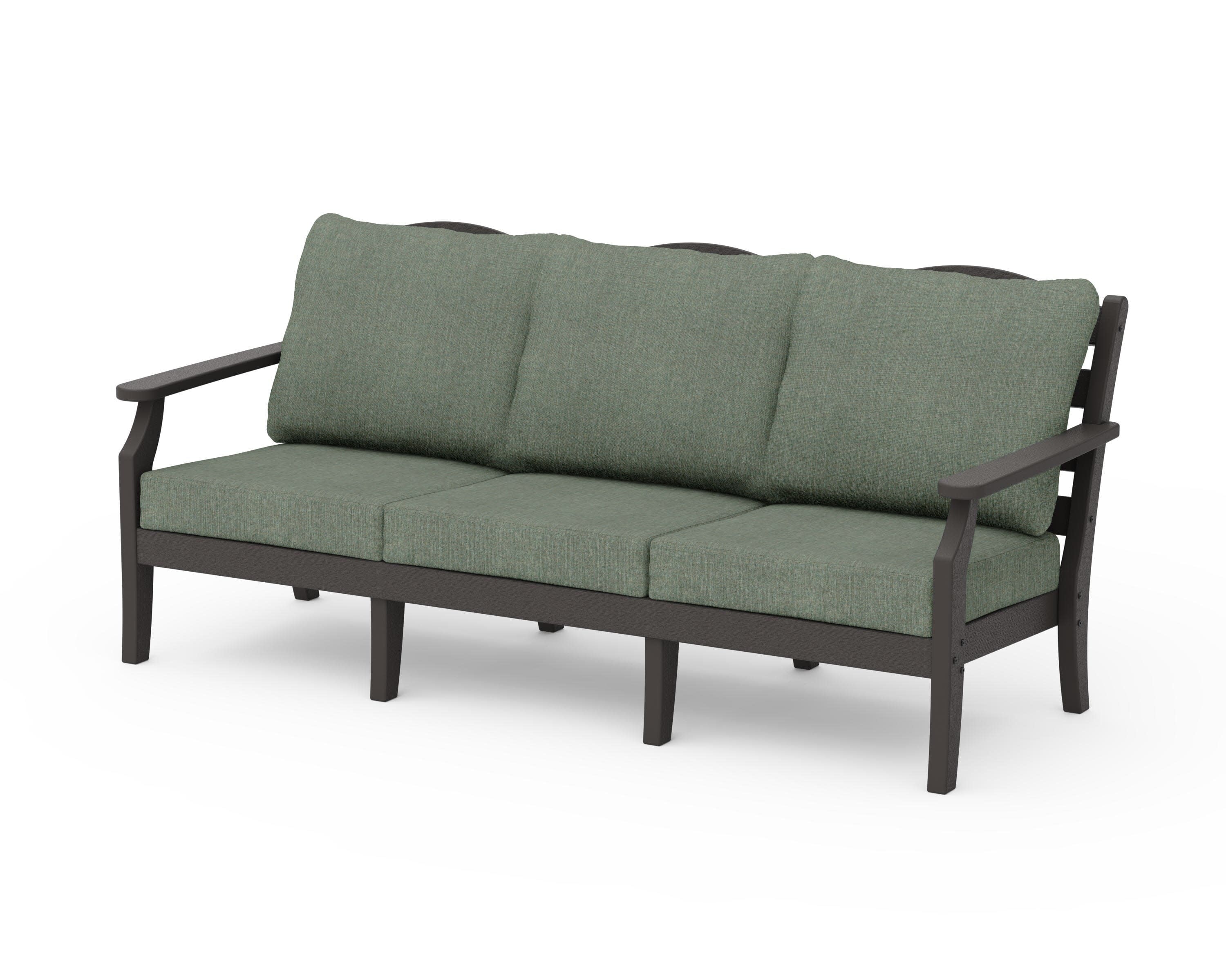 Savannah Deep Seating Sofa in Vintage Coffee / Cast Sage