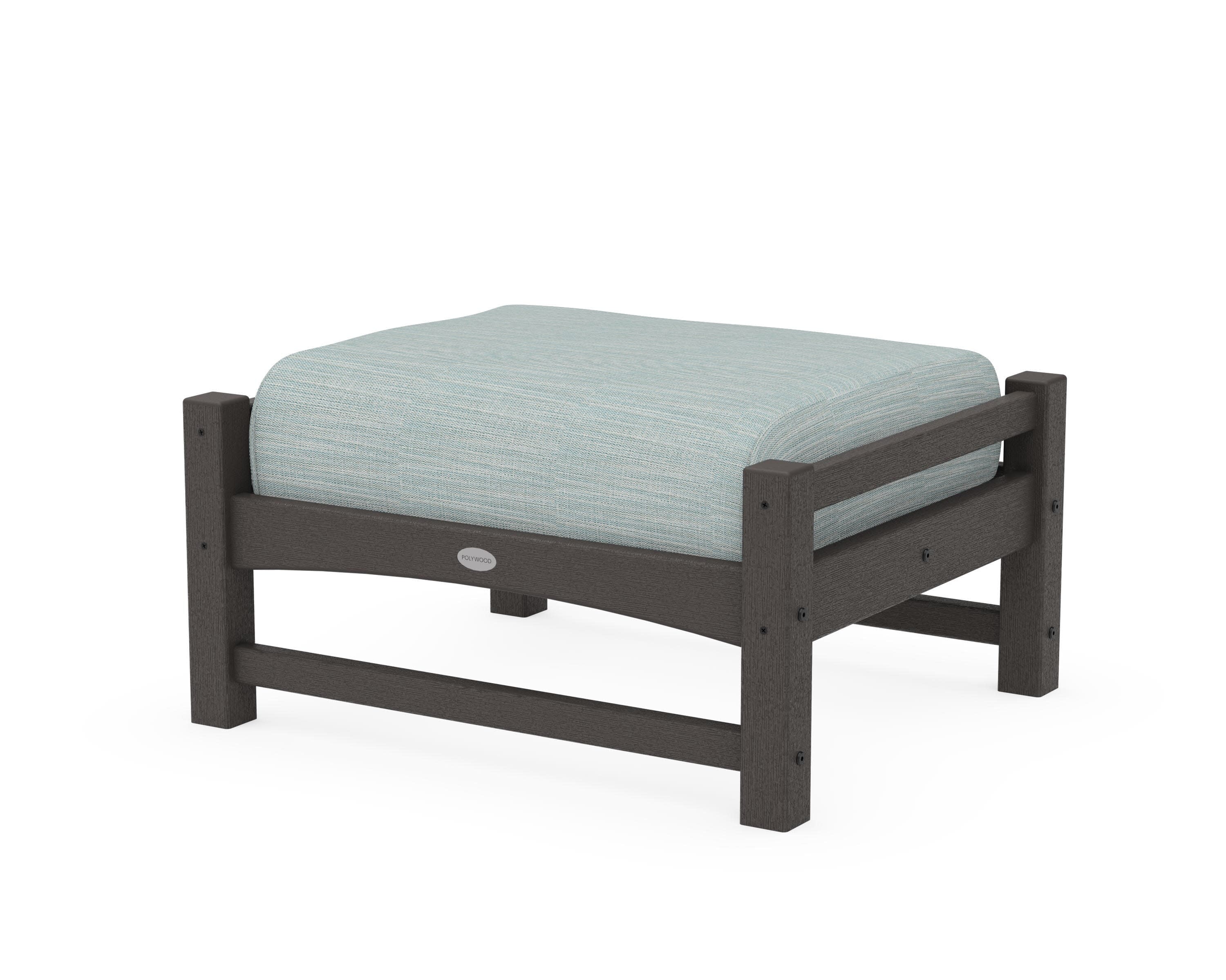 Club Ottoman in Vintage Coffee / Soothe Mist