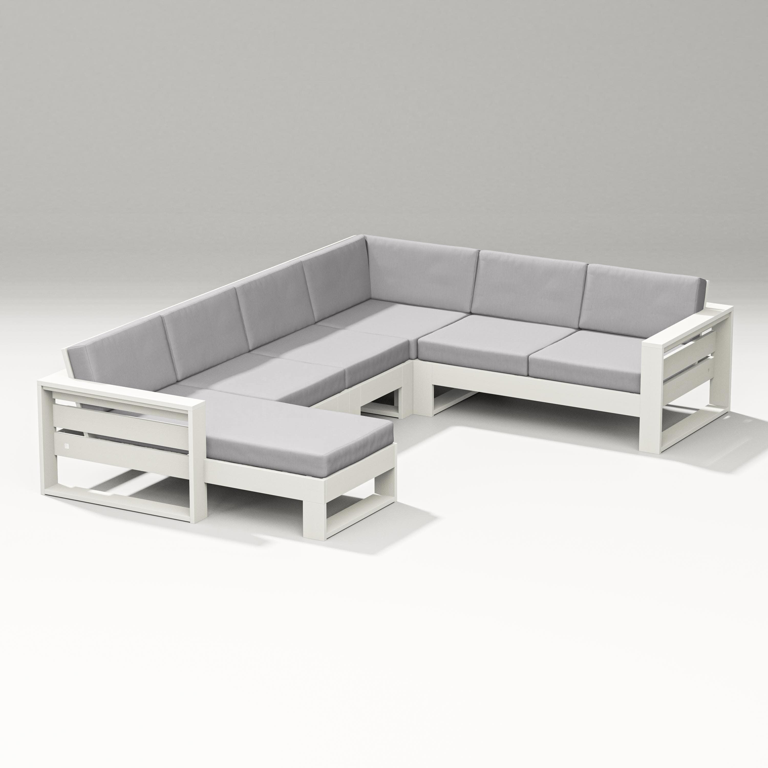 Latitude Corner Sectional with Left Chaise in Vintage White / Granite