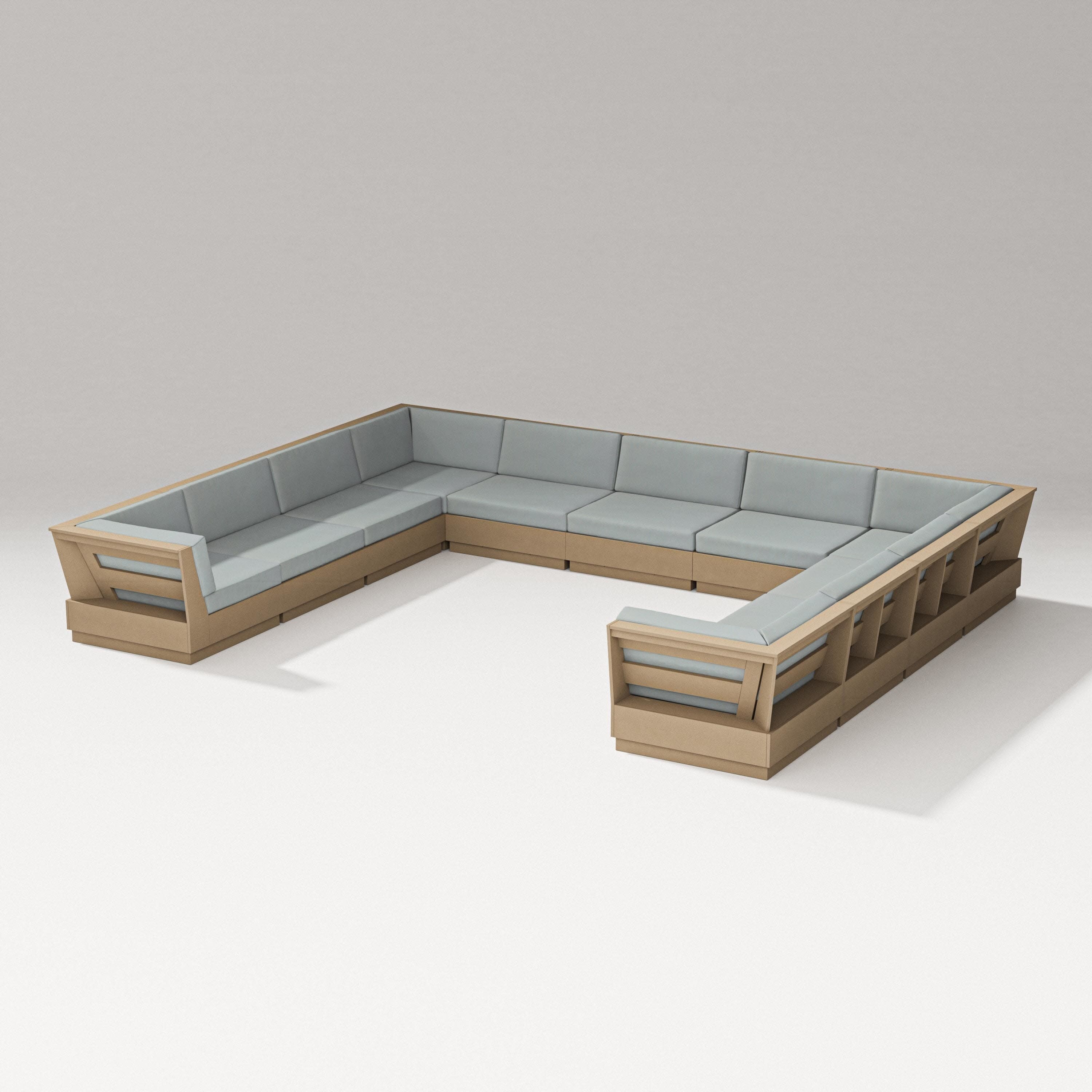 Elevate Large U-Shaped Sectional in Vintage Sahara / Spa