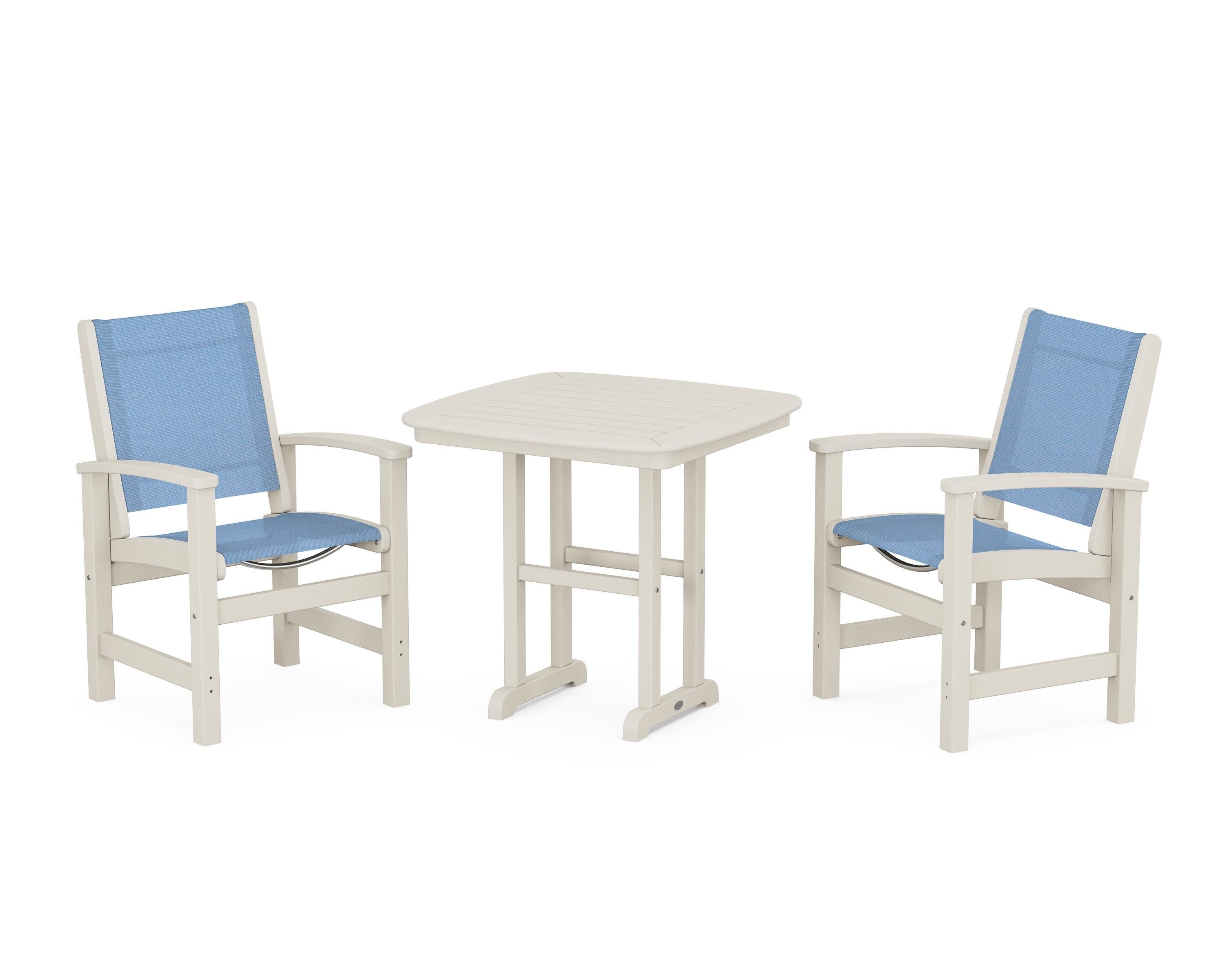 Coastal 3-Piece Dining Set in Sand / Poolside Sling