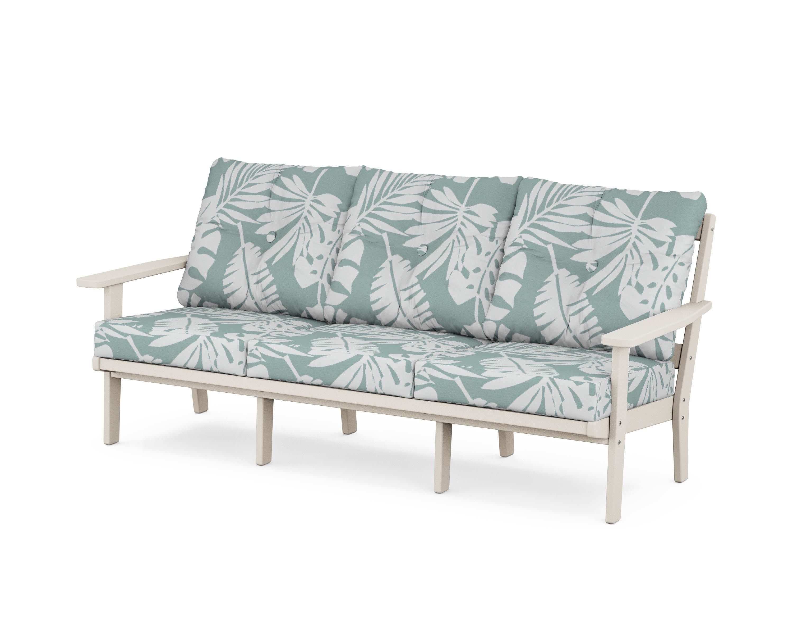 Oxford Deep Seating Sofa in Sand / Leaf Glacier Spa