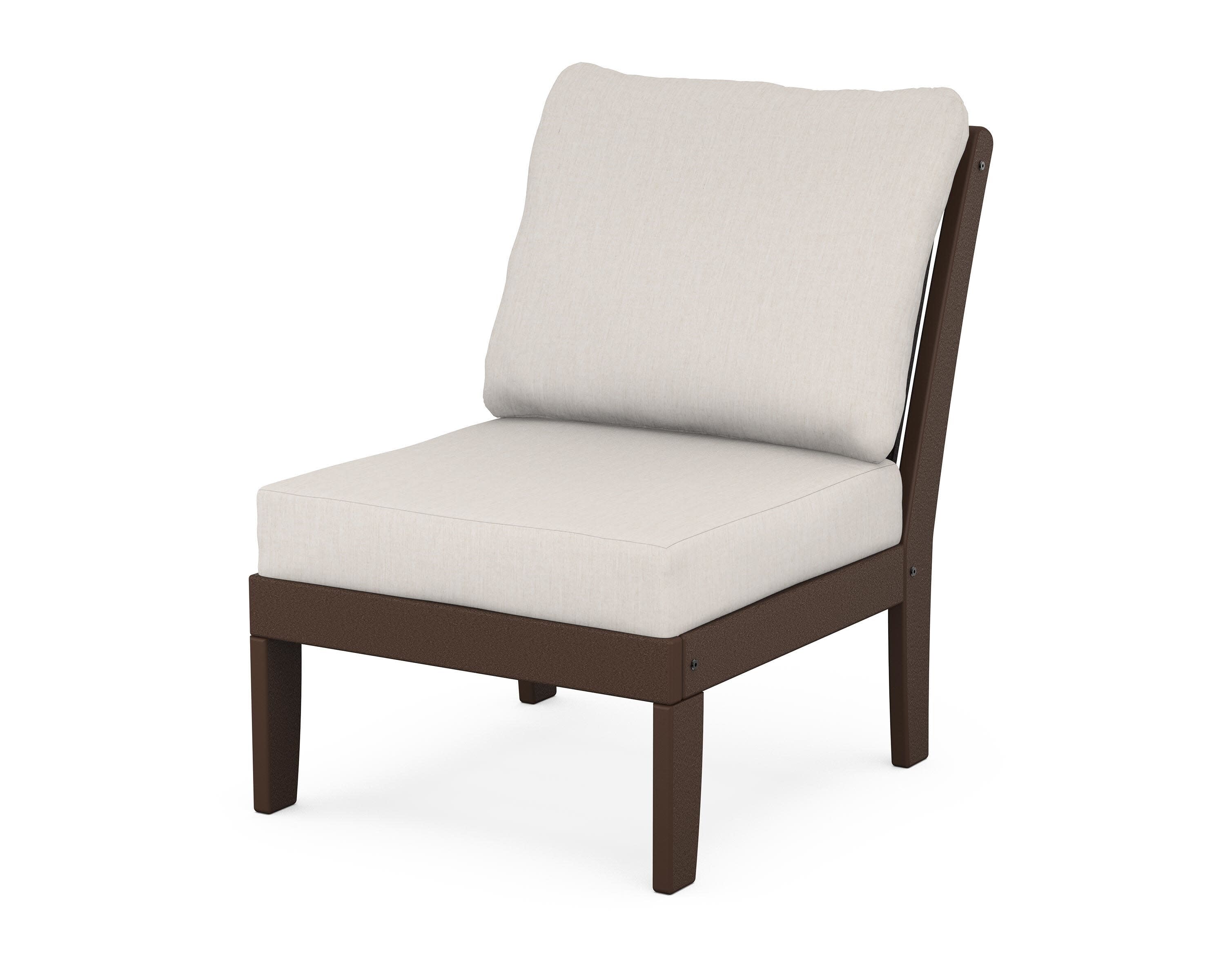 Braxton Modular Armless Chair in Mahogany / Cast Ash