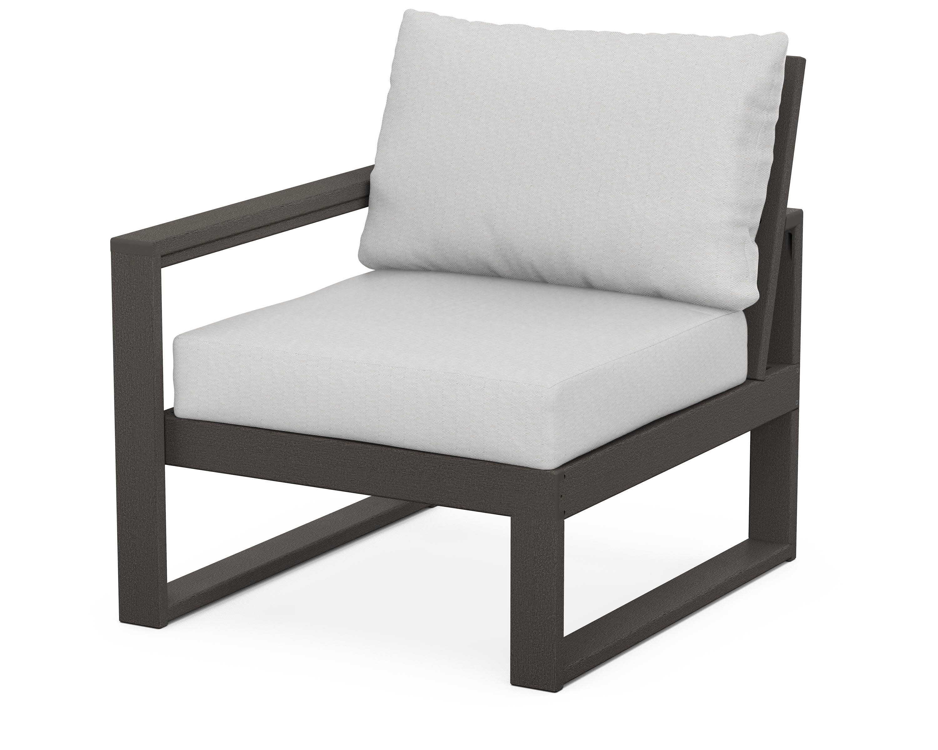 EDGE Modular Left Arm Chair in Vintage Coffee / Diamond in the Rough