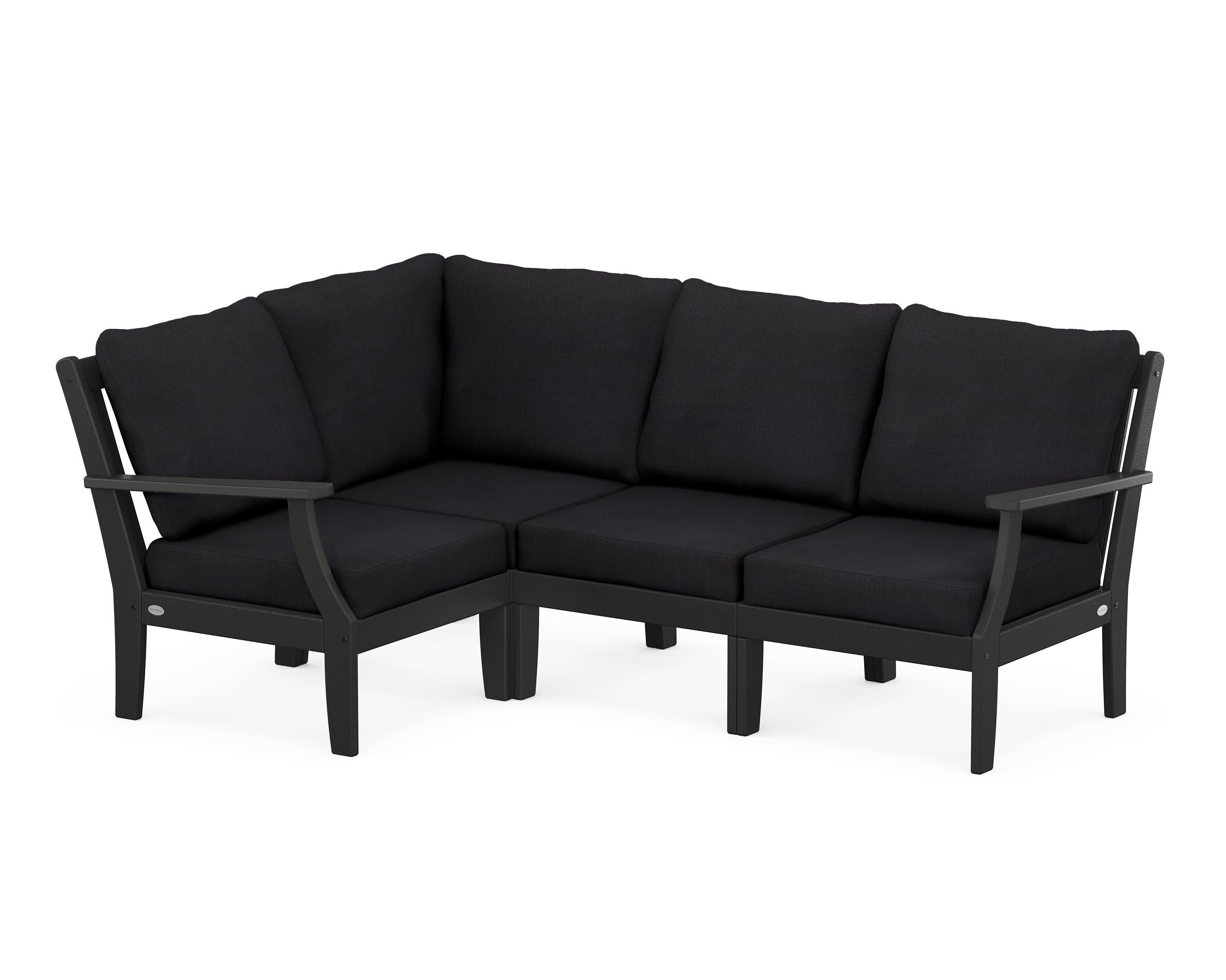 Braxton Modular 4-Piece Deep Seating Set in Black / Midnight Linen