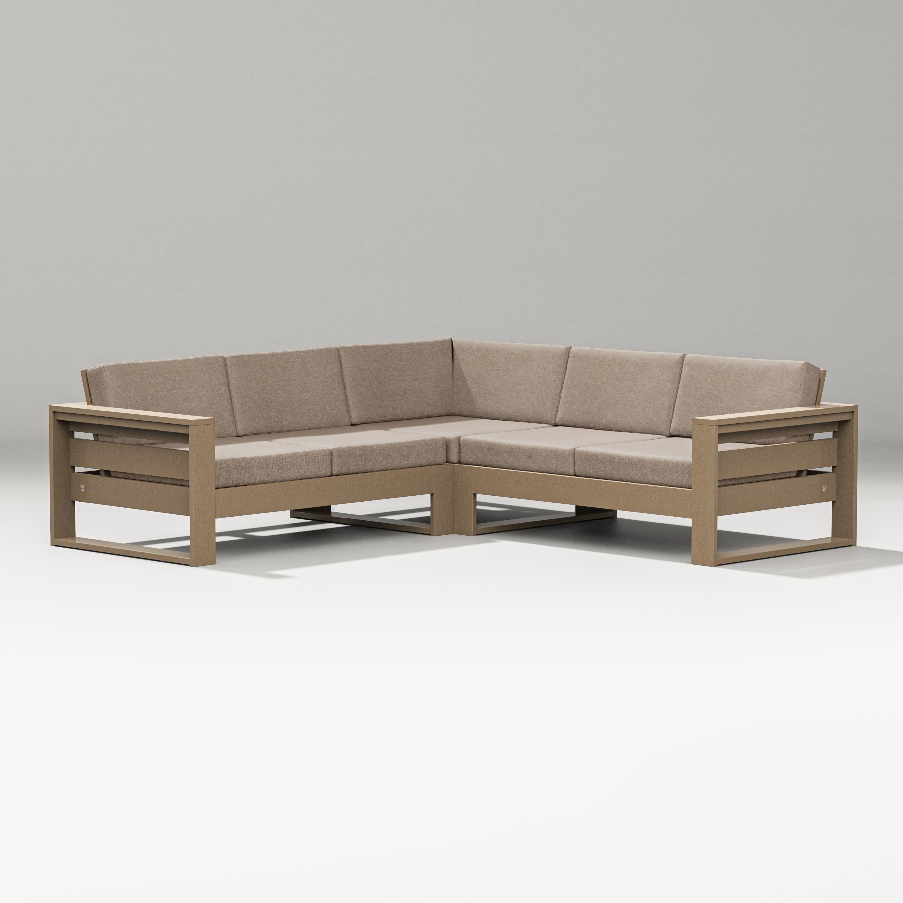 Latitude Corner Sectional in Vintage Sahara / Spiced Burlap