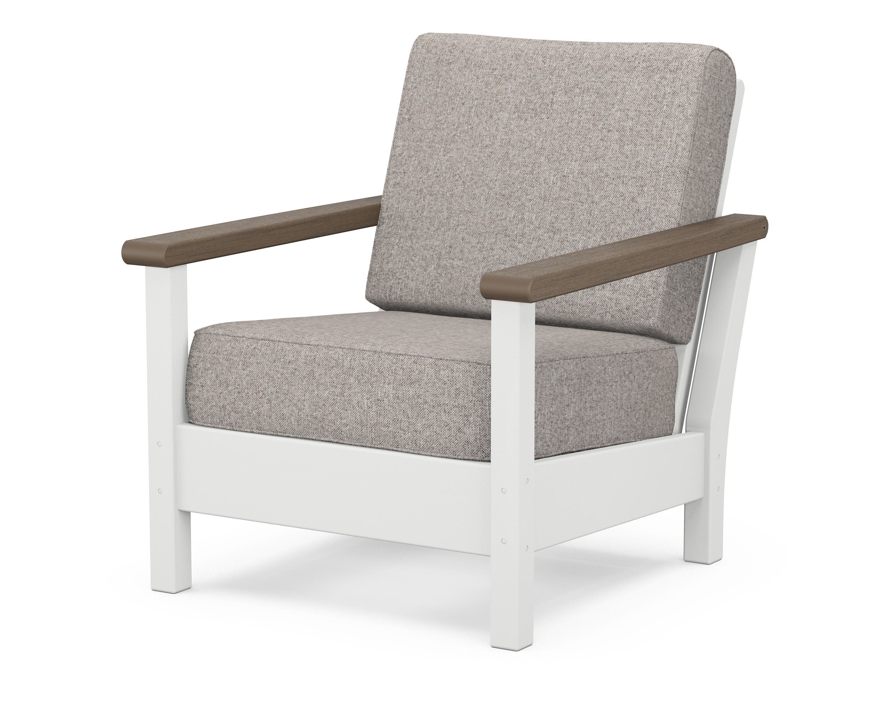Harbour Deep Seating Chair in White / Kona / Weathered Tweed